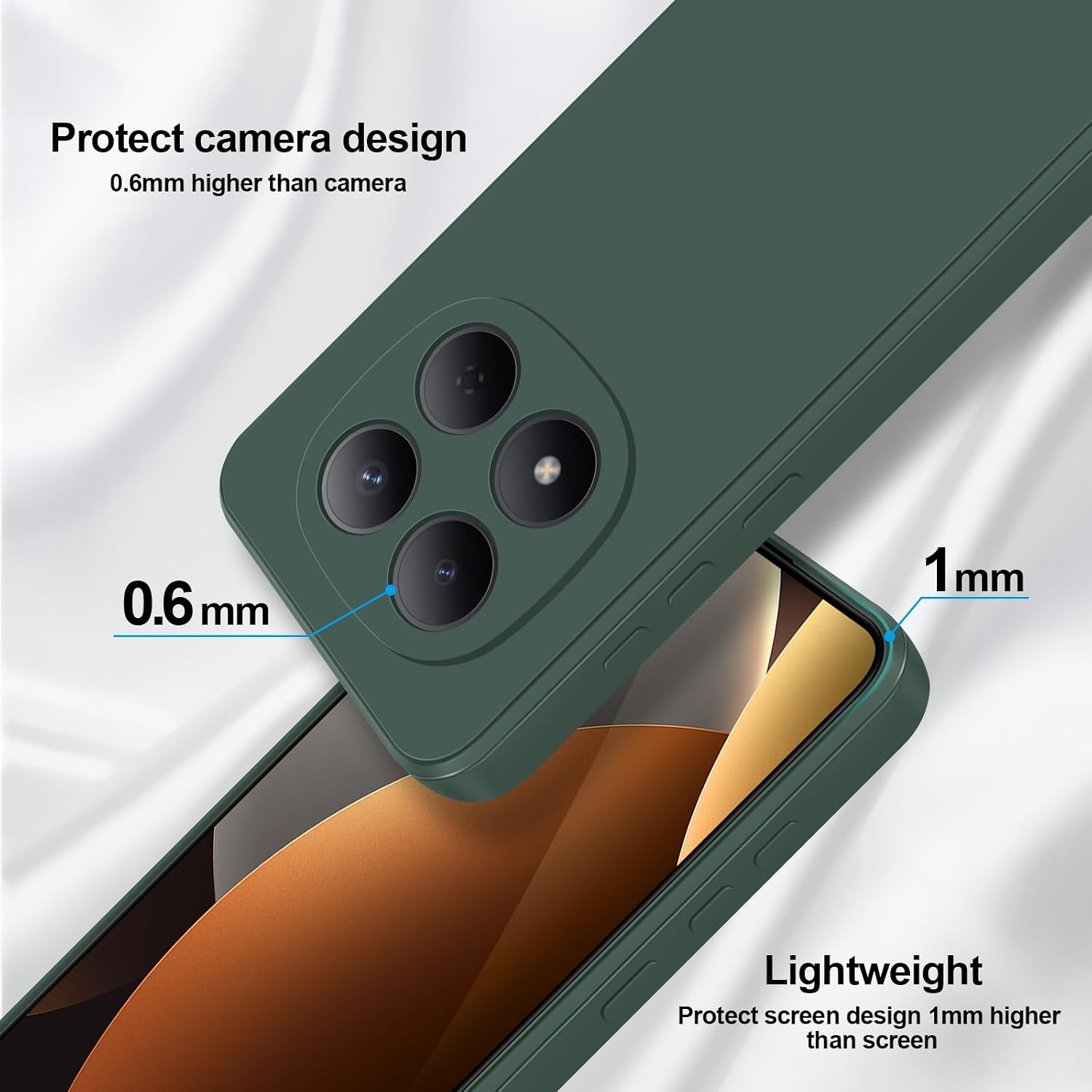 Detalle de GiiYoon Hülle für Xiaomi Redmi Note15 Pro 5G – hochwertiges Liquid Silicone Case in Grün