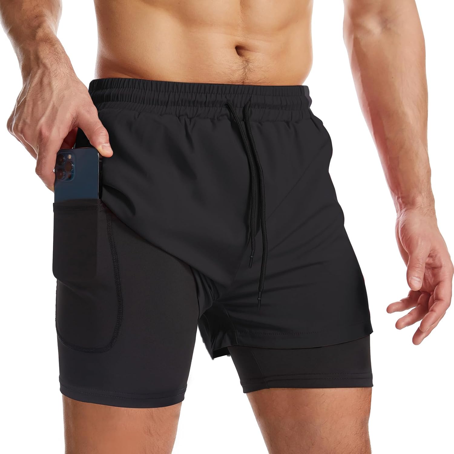 Detalle de Surenow Mens 2-in-1 Running Shorts with Liner