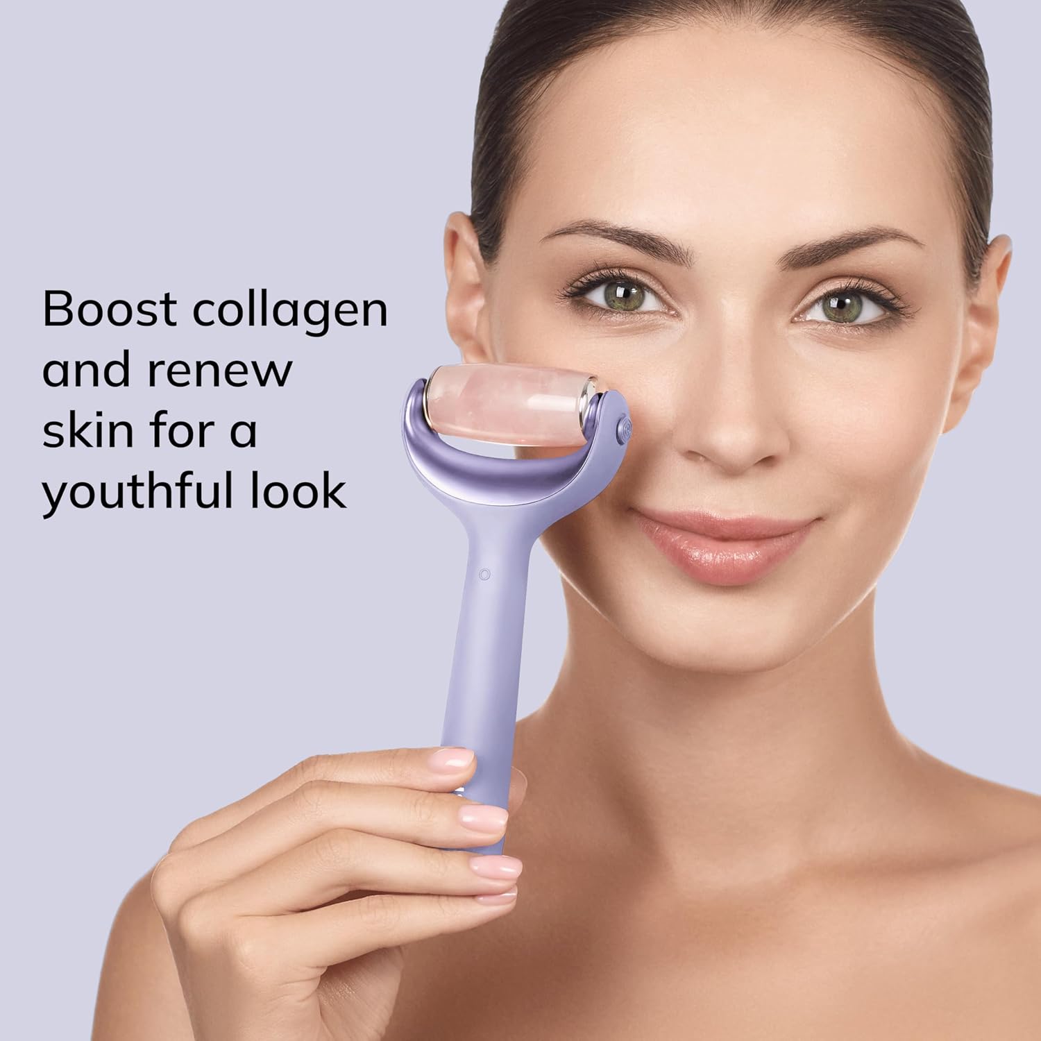Detalle de GESKE SmartAppGuided MicroNeedle Face & Body Roller 9 en 1 – Quartz rose