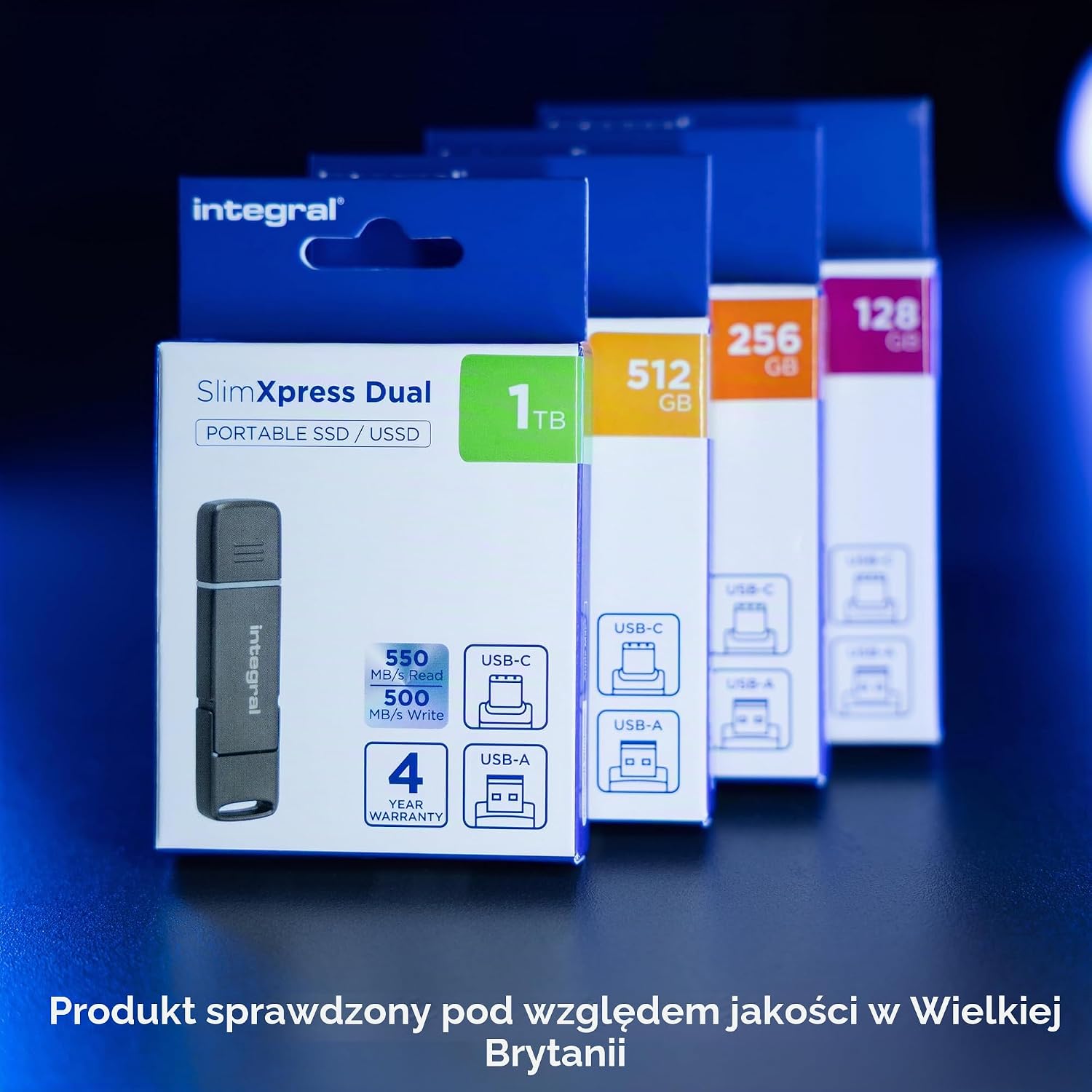 Thumbnail 6 de Integral SlimXpress Dual 512 GB – pamięć USB-C i USB-A, odczyt do 550 MB/s