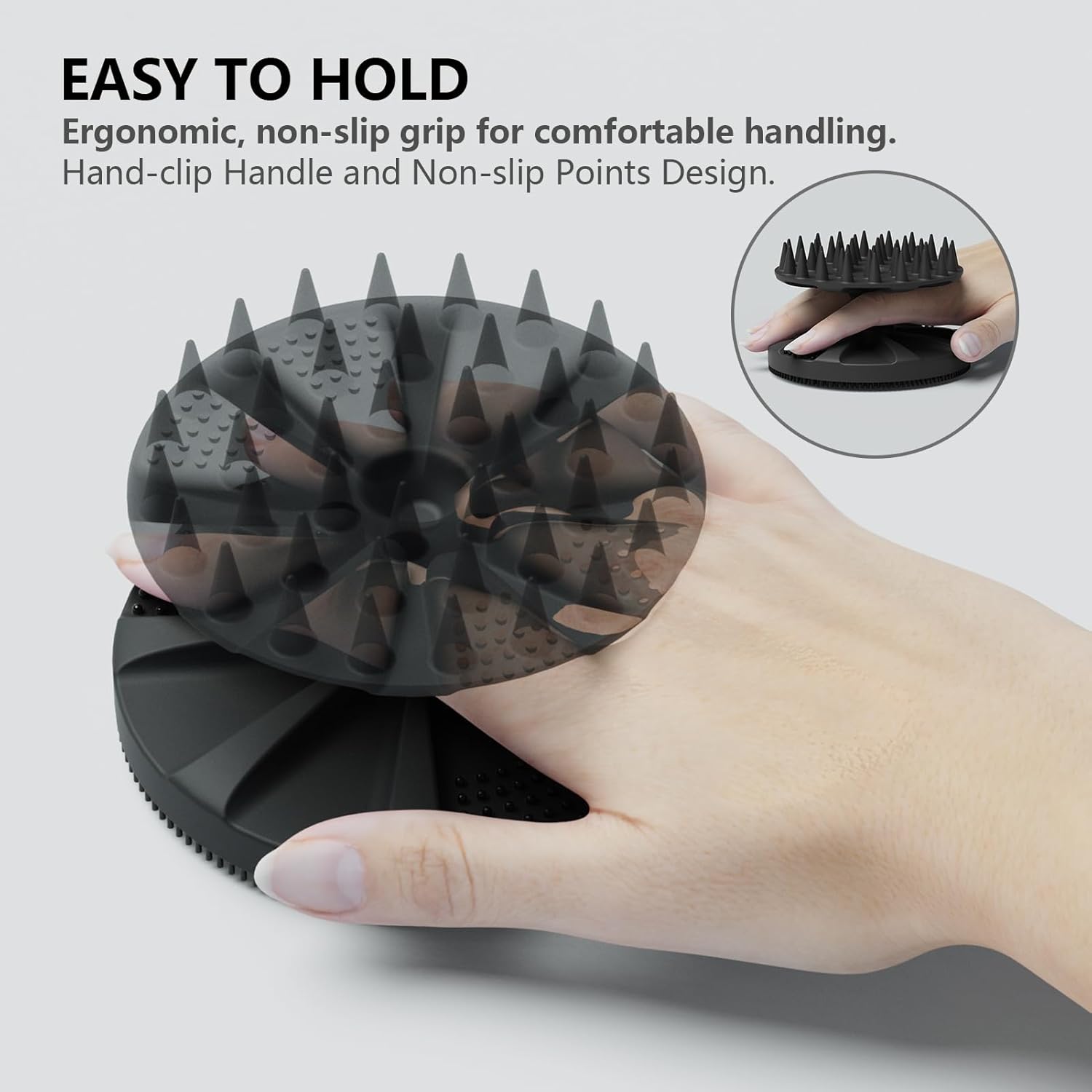 Detalle de BEAUTAIL 2 in 1 Silicone Brush: Body Shower Scrubber and Scalp Massager Shampoo Brush