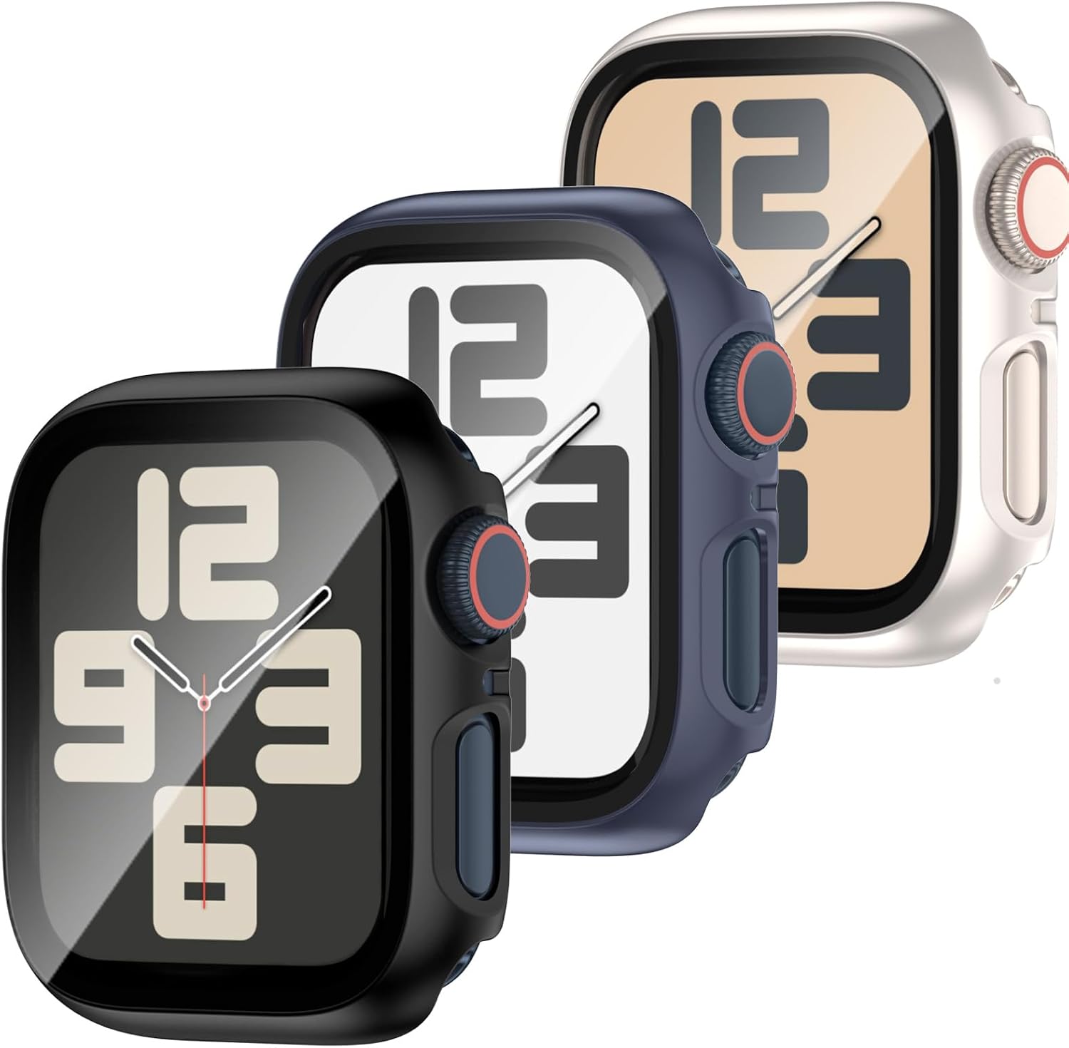 Detalle de JDBLHM 40mm case for Apple Watch SE / Series 6/5/4 with tempered glass screen protector (3 packs)