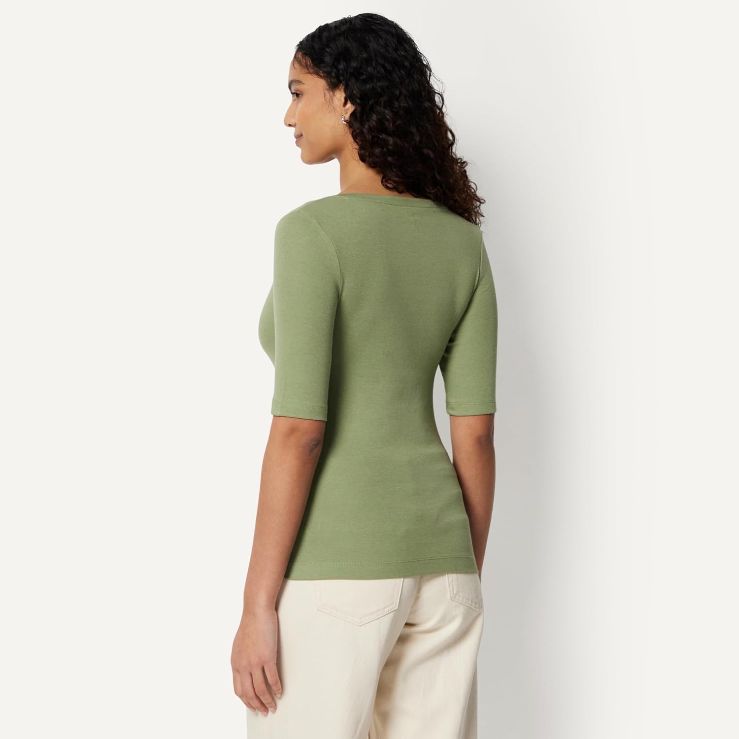 Thumbnail 2 de Amazon Essentials Damen Halbarm-T-Shirt mit quadratischem Ausschnitt – Slim Fit