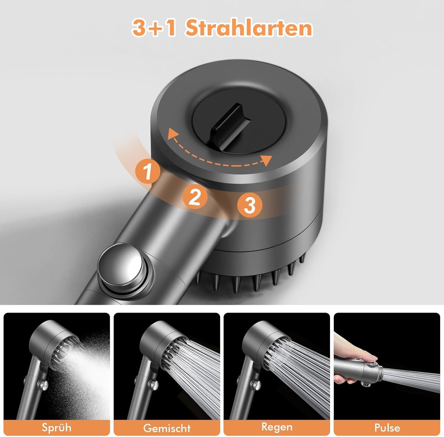 Detalle de MEKO Duschkopf mit 15‑Schichten‑Filter