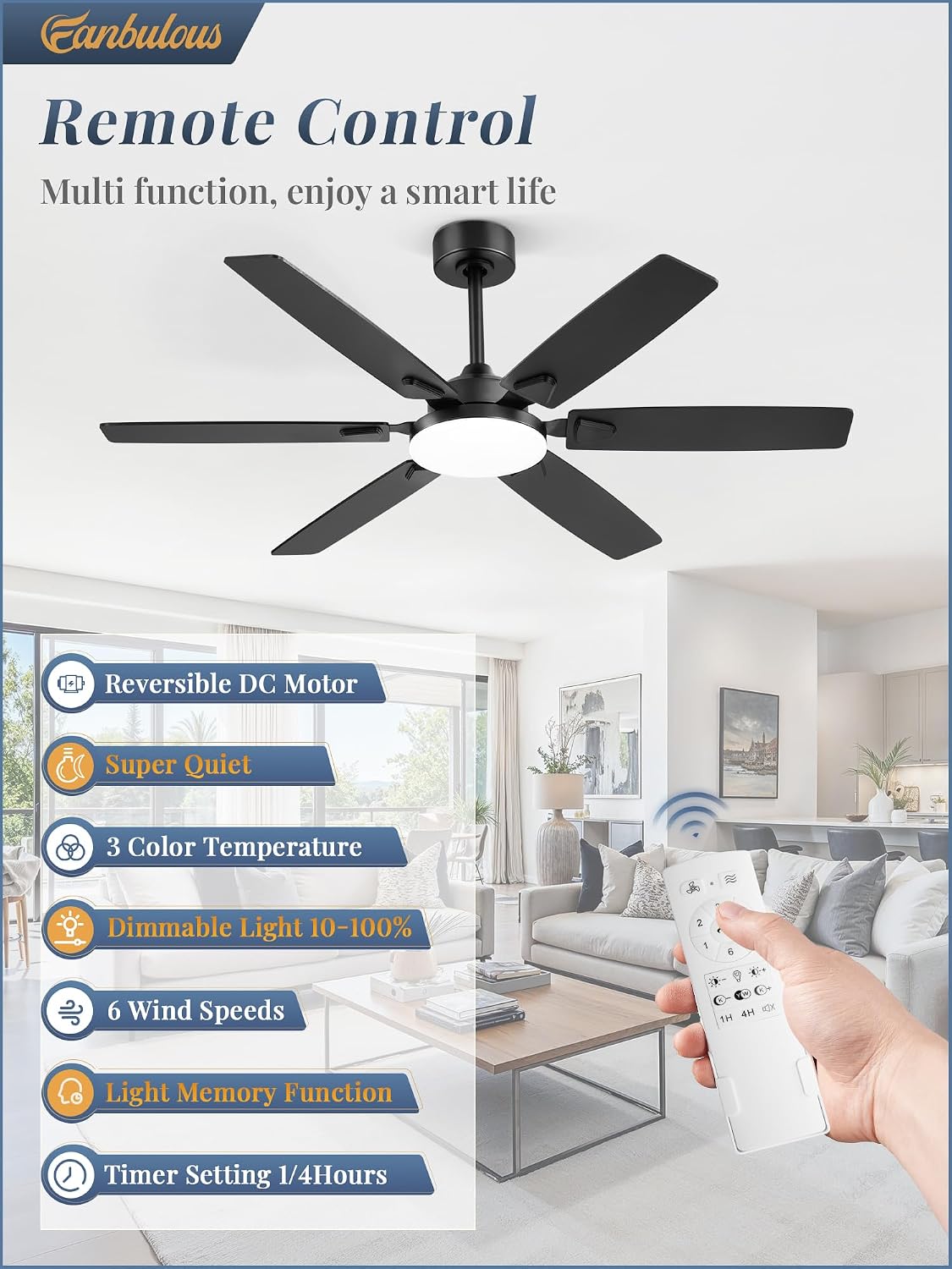 Detalle 2 de Fanbulous Ceiling Fan, 52-Inch