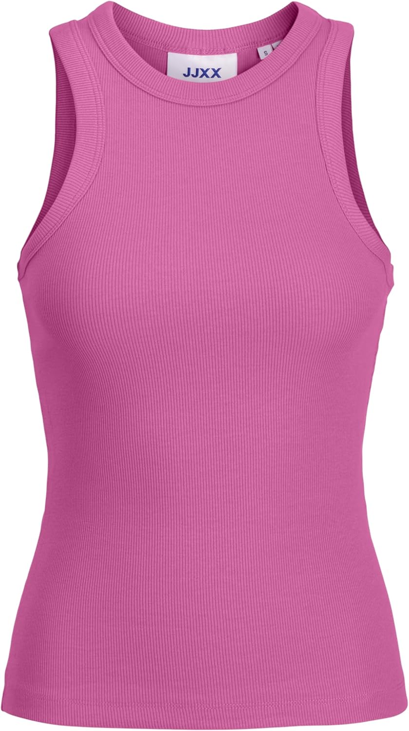 Detalle de JJXX Jxforest STR SL Rib Top JRS Noos Femme – Débardeur côtelé à col rond sans manches