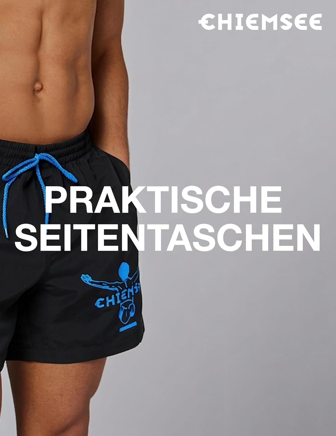 Detalle de Chiemsee Badehose Herren I Regular Fit – Schnelltrocknend, elastischer Bund, Mesh-Innenslip, 2 Taschen