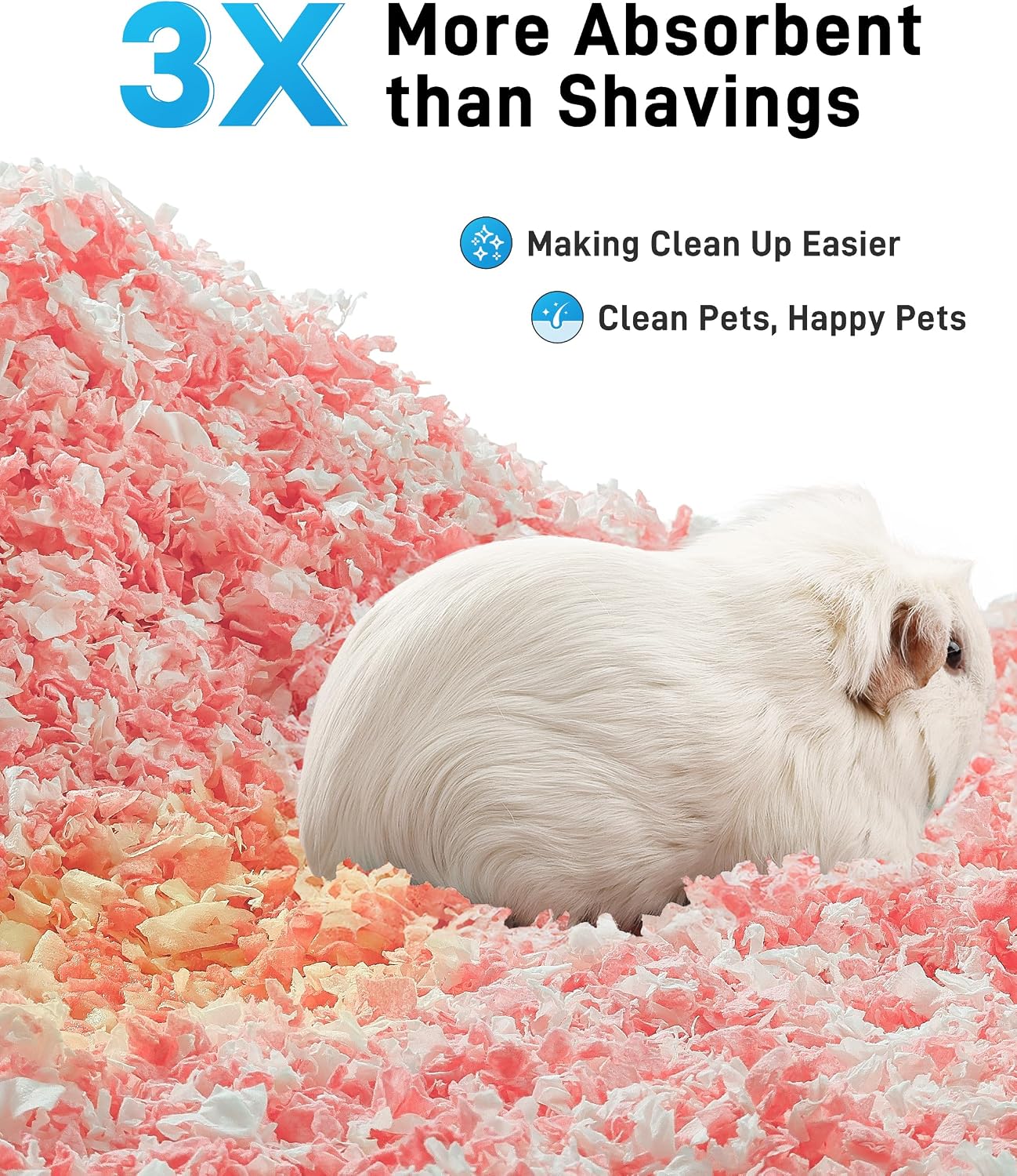 Detalle 2 de BUCATSTATE Hamster Bedding 70L – 99% Dust-Free, Odour Control Natural Paper Bedding for Small Pets