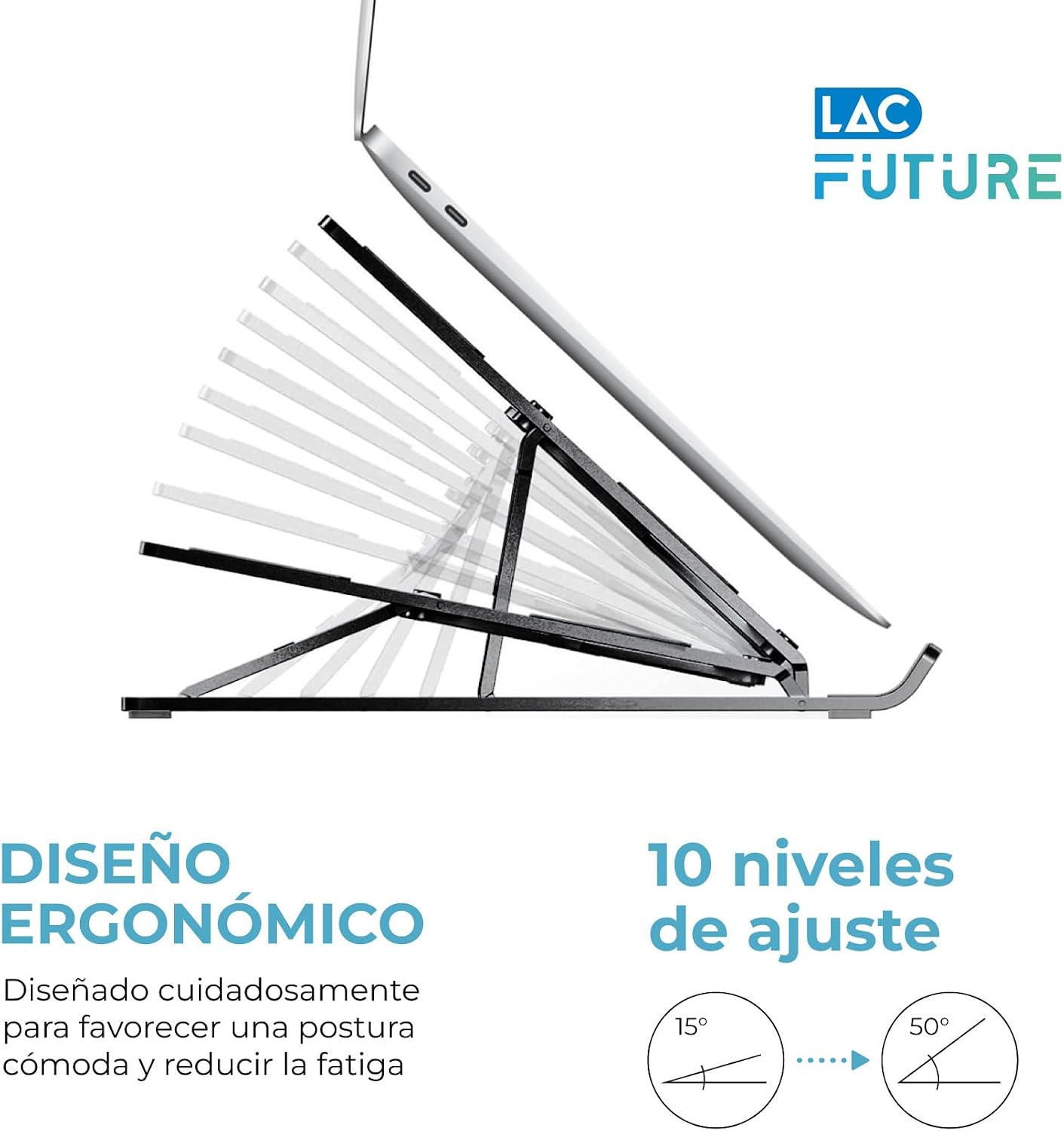 Thumbnail 1 de LAC FUTURE Soporte Portátil 10‑15,6” 10 ángulos