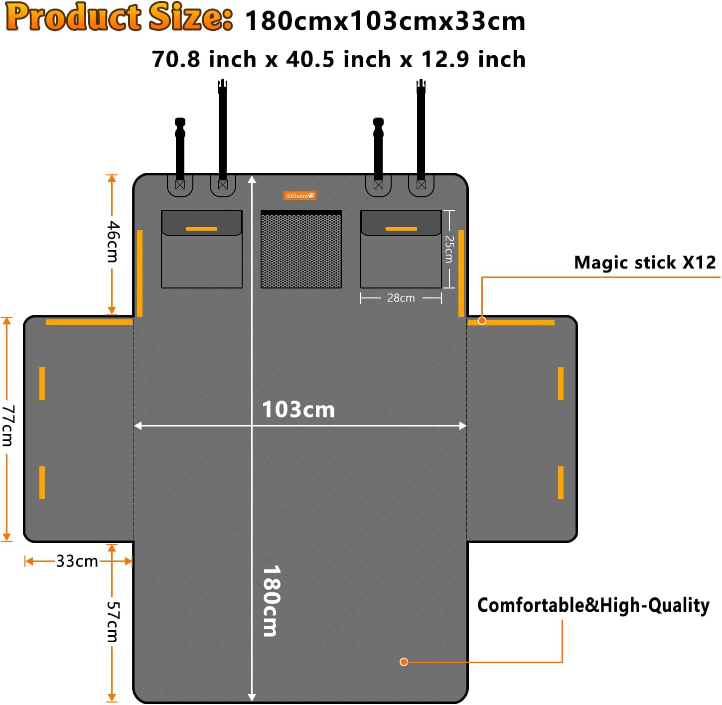 Thumbnail 2 de Alfheim Car Boot Liner Protector for Dog – Tearproof & Waterproof, 180 x 103 x 33 cm