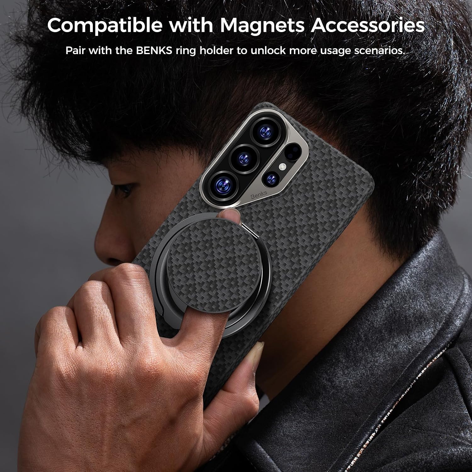 Detalle de BENKS ArmorGrid ArmorAir for Samsung Galaxy S26 Ultra – Kevlar Aramid, Ultra-Thin MagSafe Case