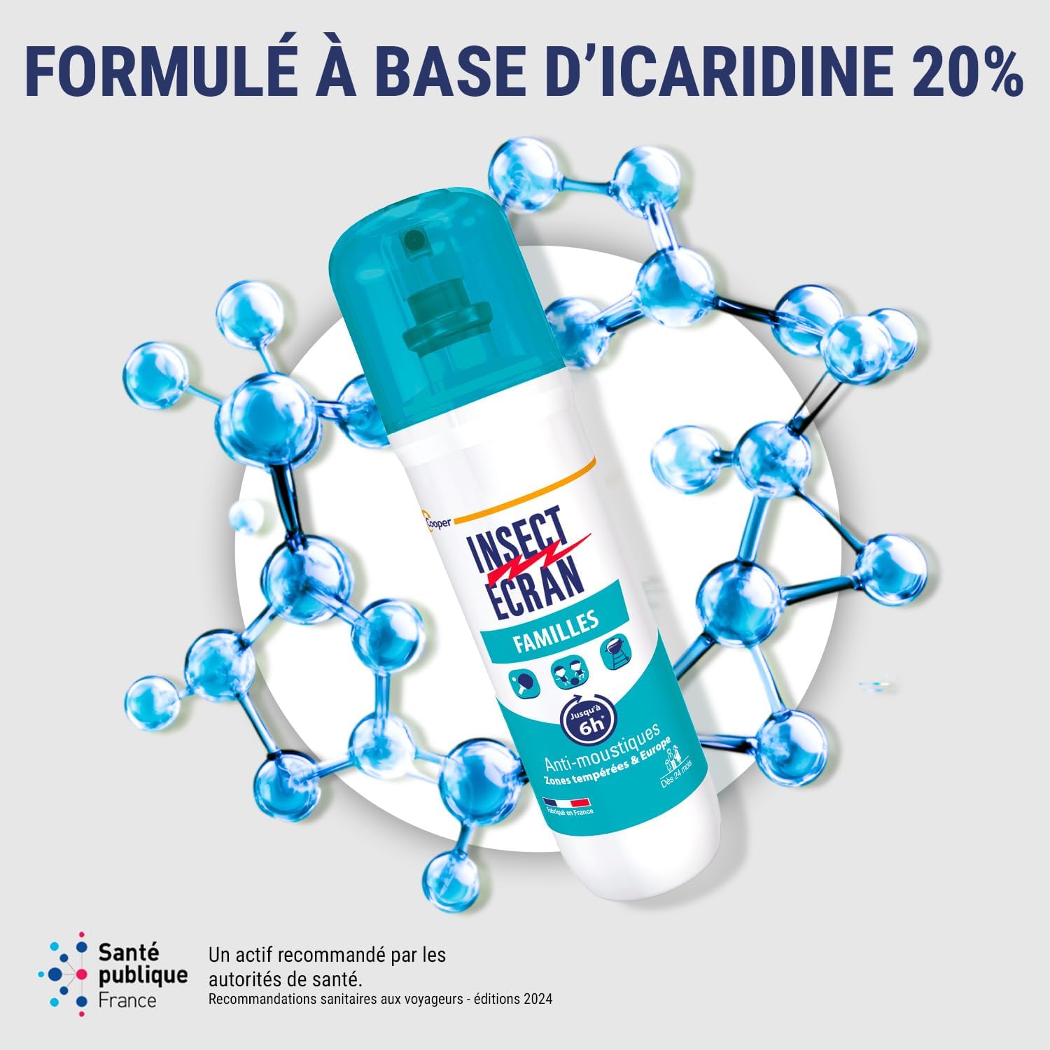 Detalle de Insect Ecran Anti-Moustiques Familles — Spray répulsif 200 ml, efficacité jusqu’à 6 heures