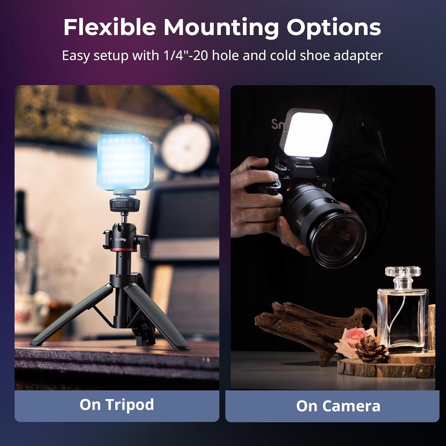 Detalle de SmallRig P108 Neo Mini RGBWW Video Light: luce portatile a slitta fredda con controllo colore e temperatura