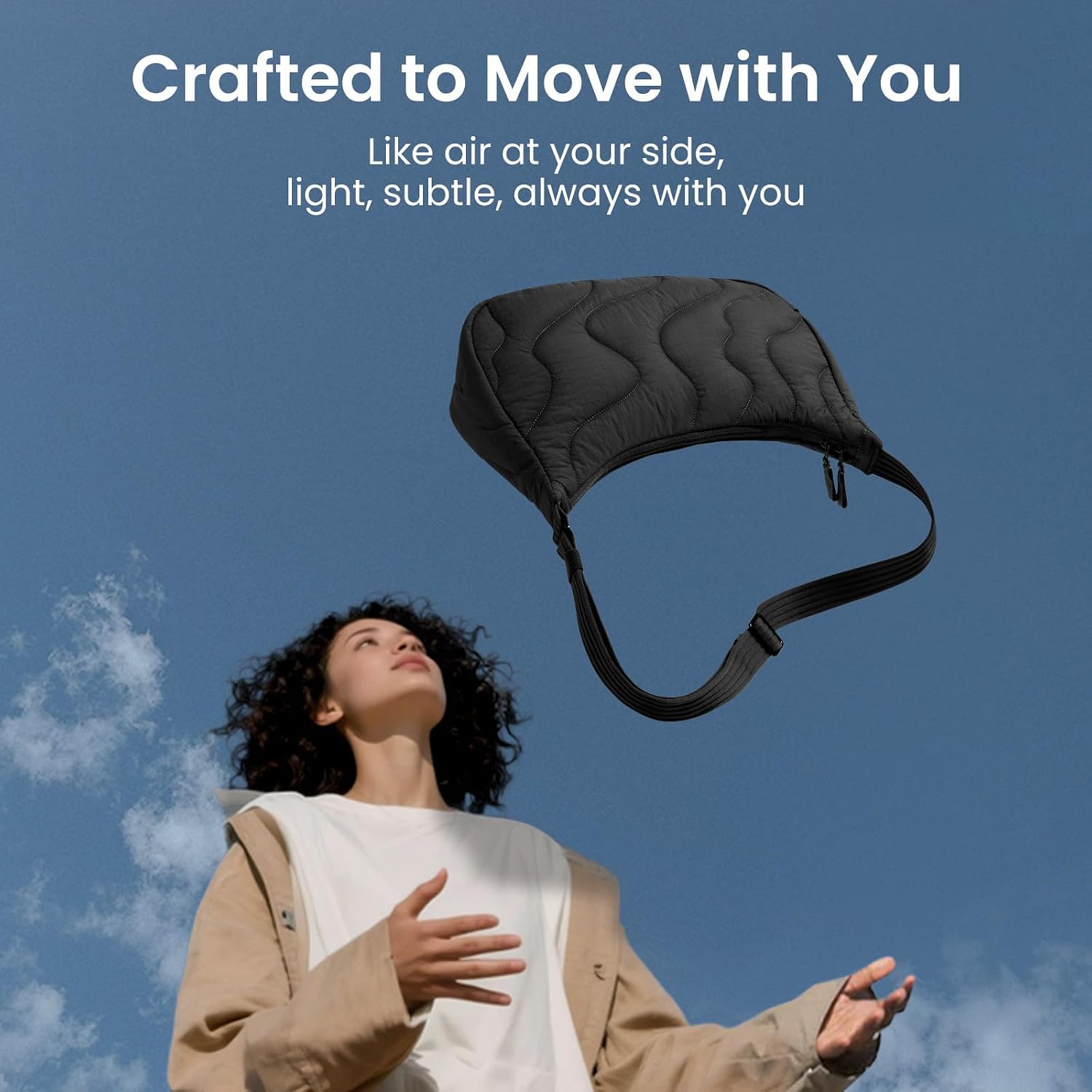 Detalle 2 de tomtoc 9L Puffy Sling Backpack: Lightweight Crossbody with Soft Device Protection