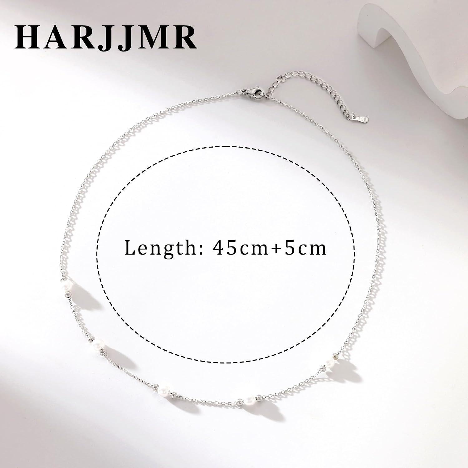 Thumbnail 5 de HARJJME Damen-Halskette Gold/Silber (925) vergoldet, 14K, Kleeblatt & Herz mit Cubic Zirkonia – Choker Charmkette