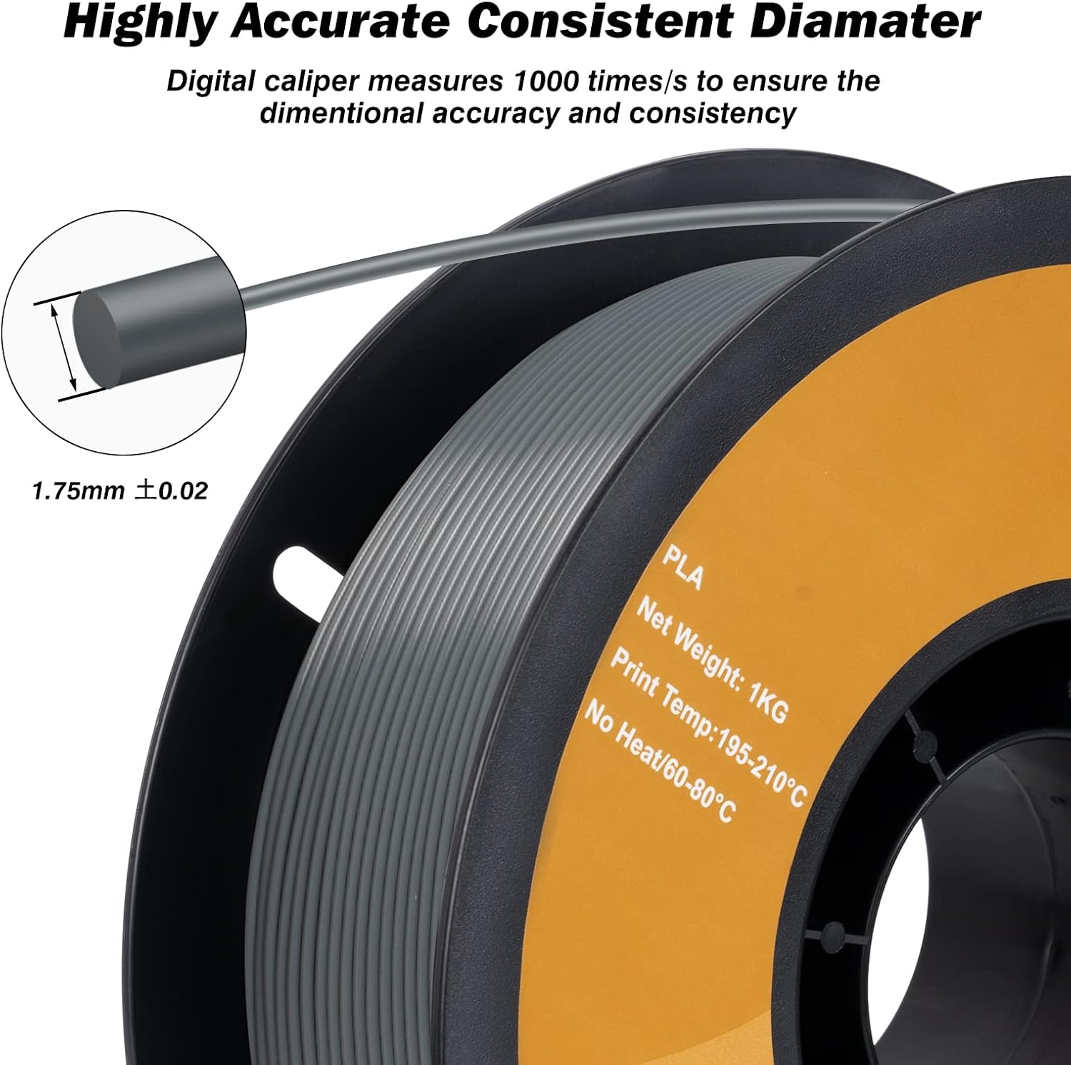 Detalle de Kingroon PLA Filament Bundle 1.75mm (10KG) – Multicolour PLA for 3D Printers