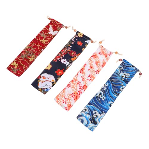 Detalle de HOLIDYOYO Bolsa para Abanico Plegable De Mano Japonés Retro: estuche ligero y resistente con cordón