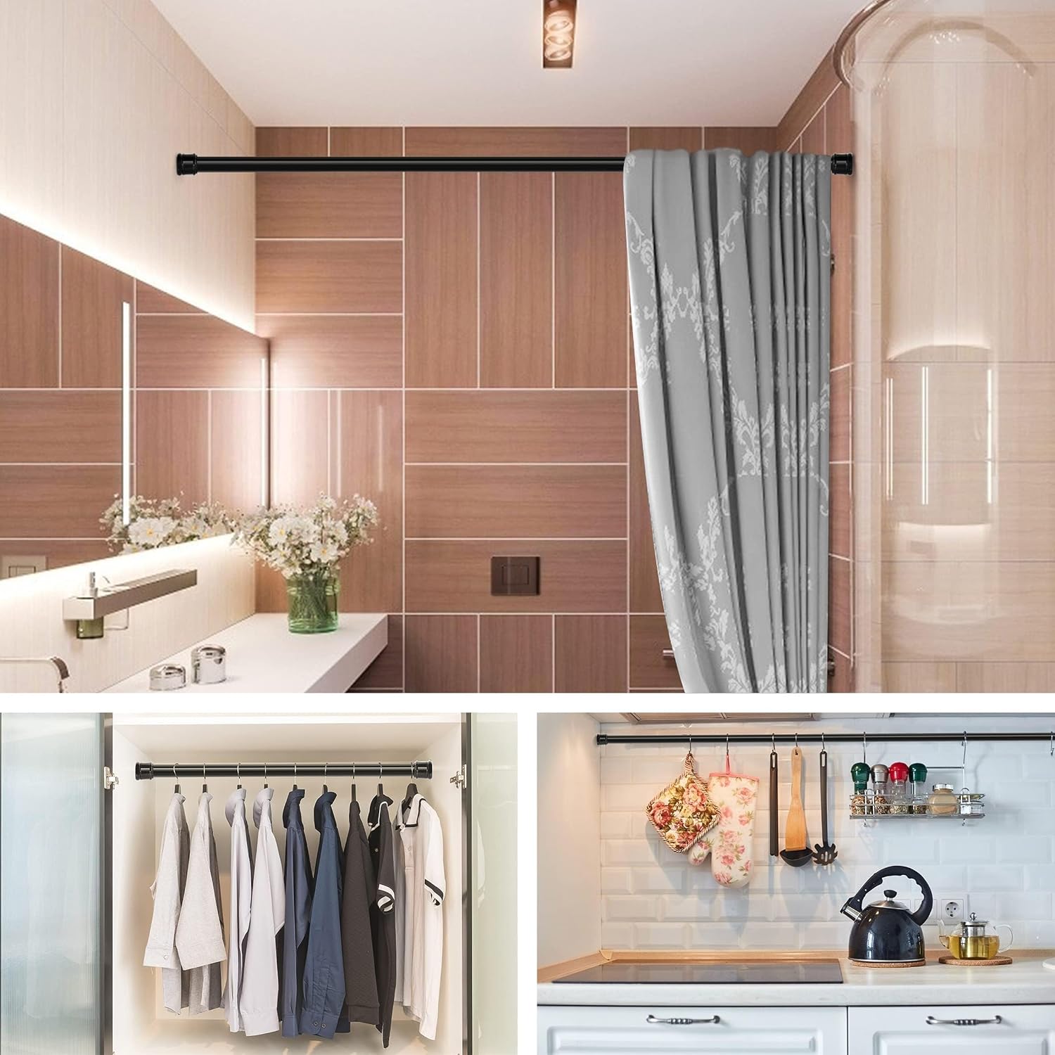 Thumbnail 6 de Shower curtain tension pole 25mm 185-250cm