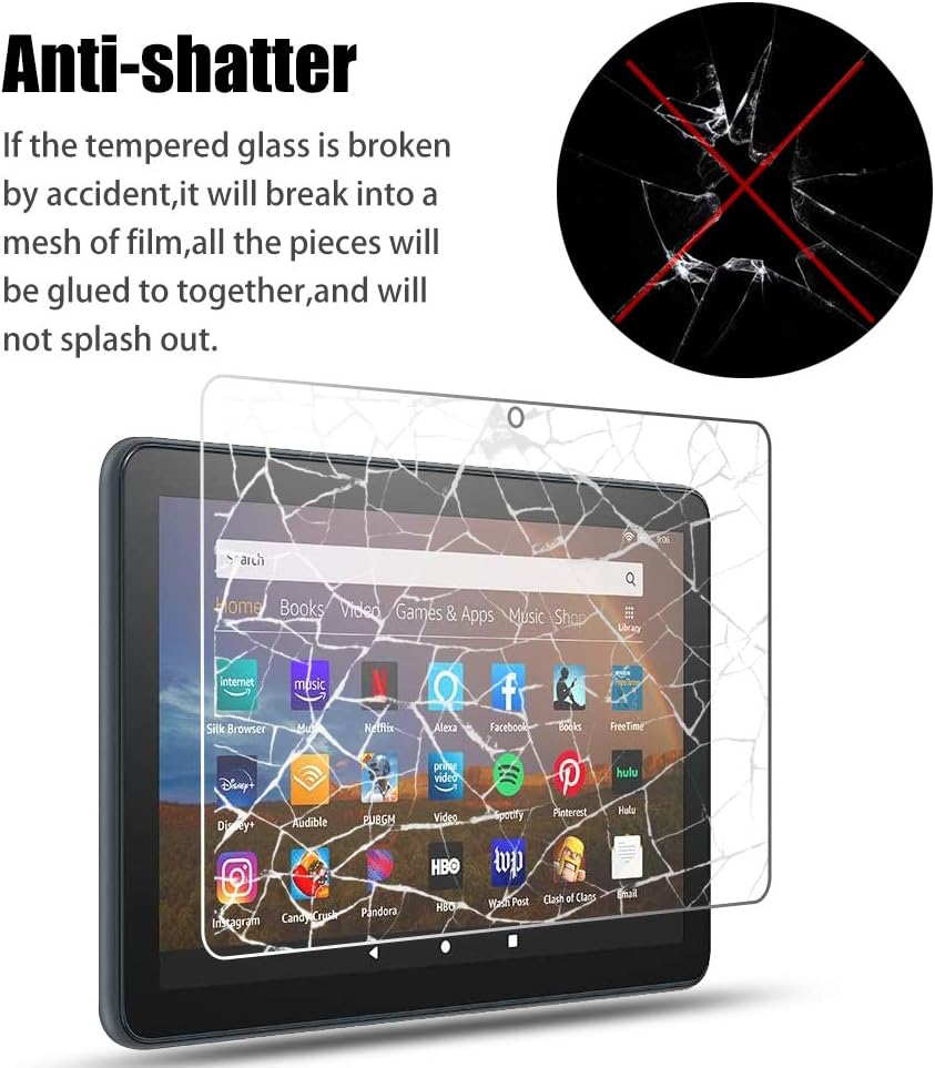 Detalle 2 de KLWAINM Displayschutzfolie 2 Stück für 8 Zoll Tablet – gehärtetes Glas 9H, 2,5D HD, Anti-Kratzen, Bläschenfrei