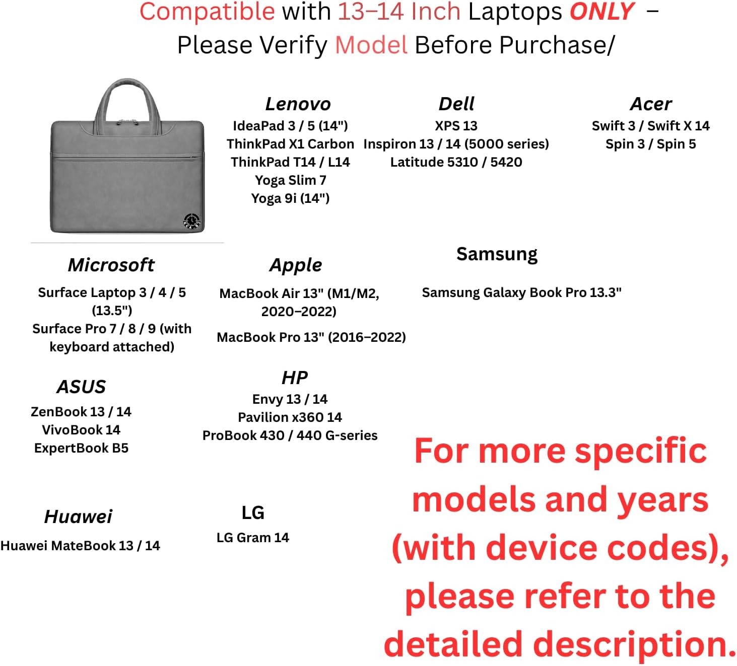 Thumbnail 6 de Multifunctional Laptop Messenger Bag 13 14 Inch