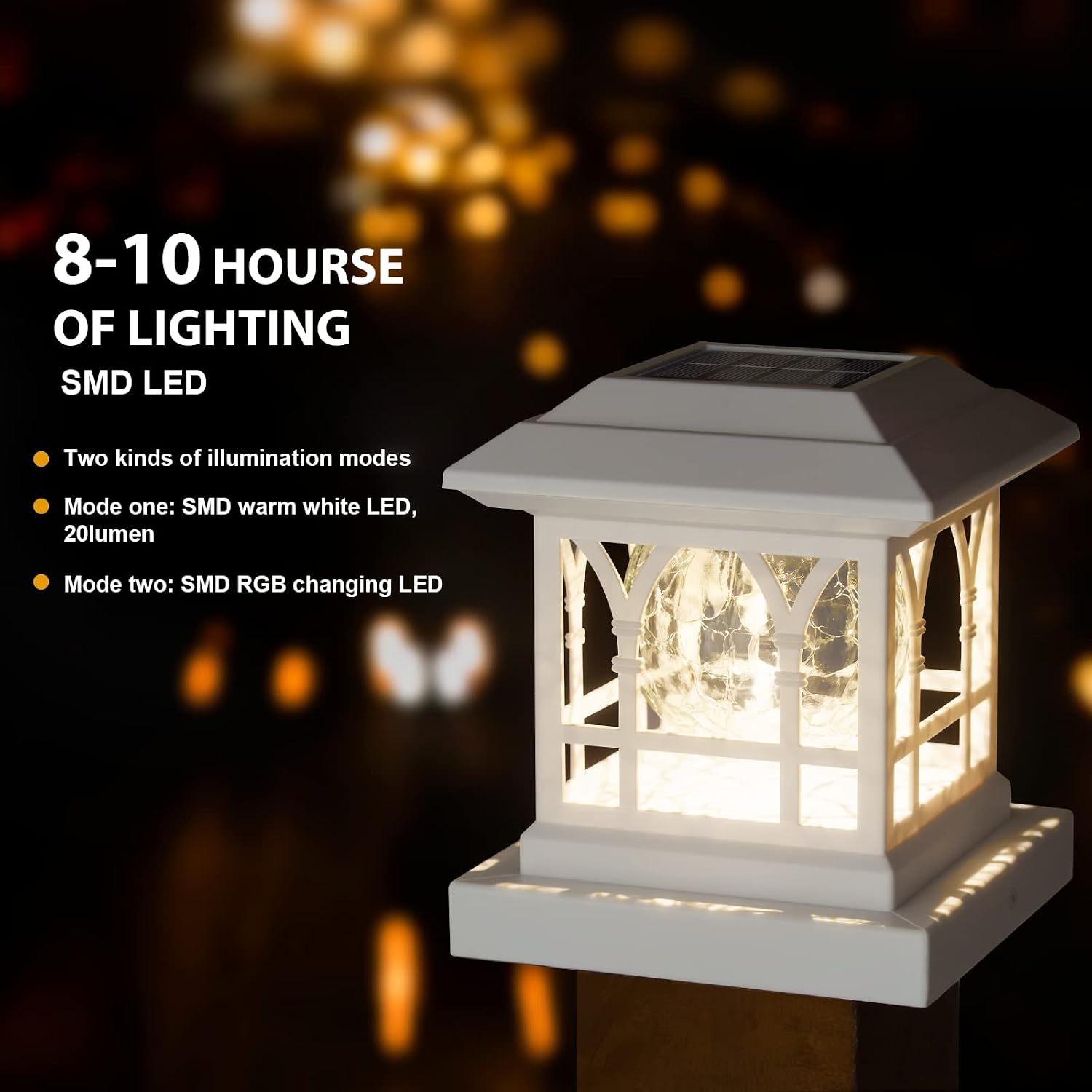 Detalle de AEFRELEOHT Solar Post Cap Lights 20 Lumens
