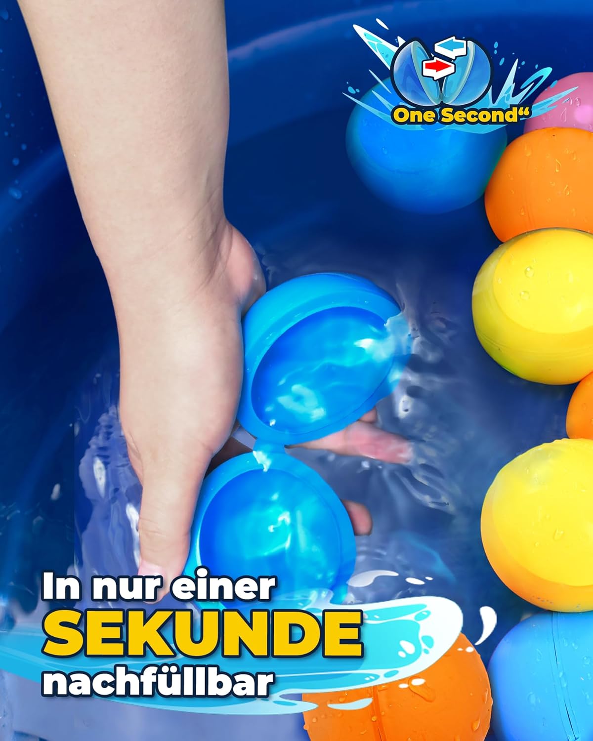 Detalle de Wiederverwendbare Wasserbomben – Schnell befüllbare Wasserbälle (15 Stück)