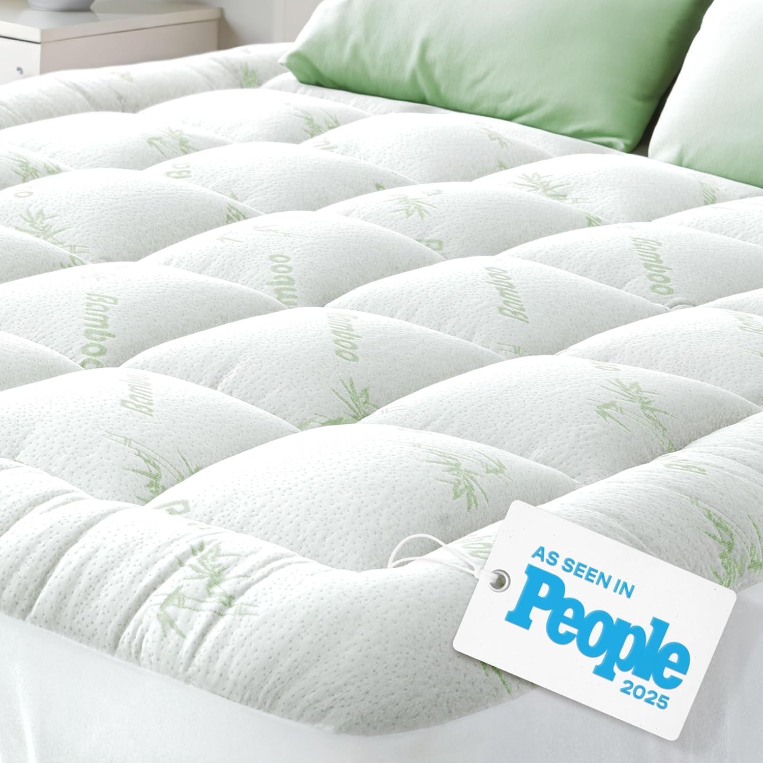 Detalle de Mattress Topper Cloud-Like Comfort – Ultra-Soft Bamboo Viscose, 135x190cm, Deep Fit