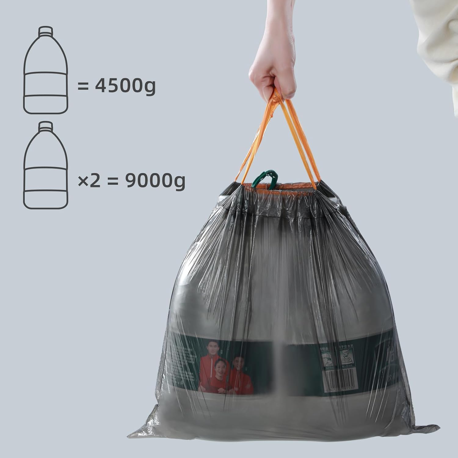 Thumbnail 4 de MOPALL Small Trash Bags with Drawstring, 2.6–4 Gallon, Black, 75 Count