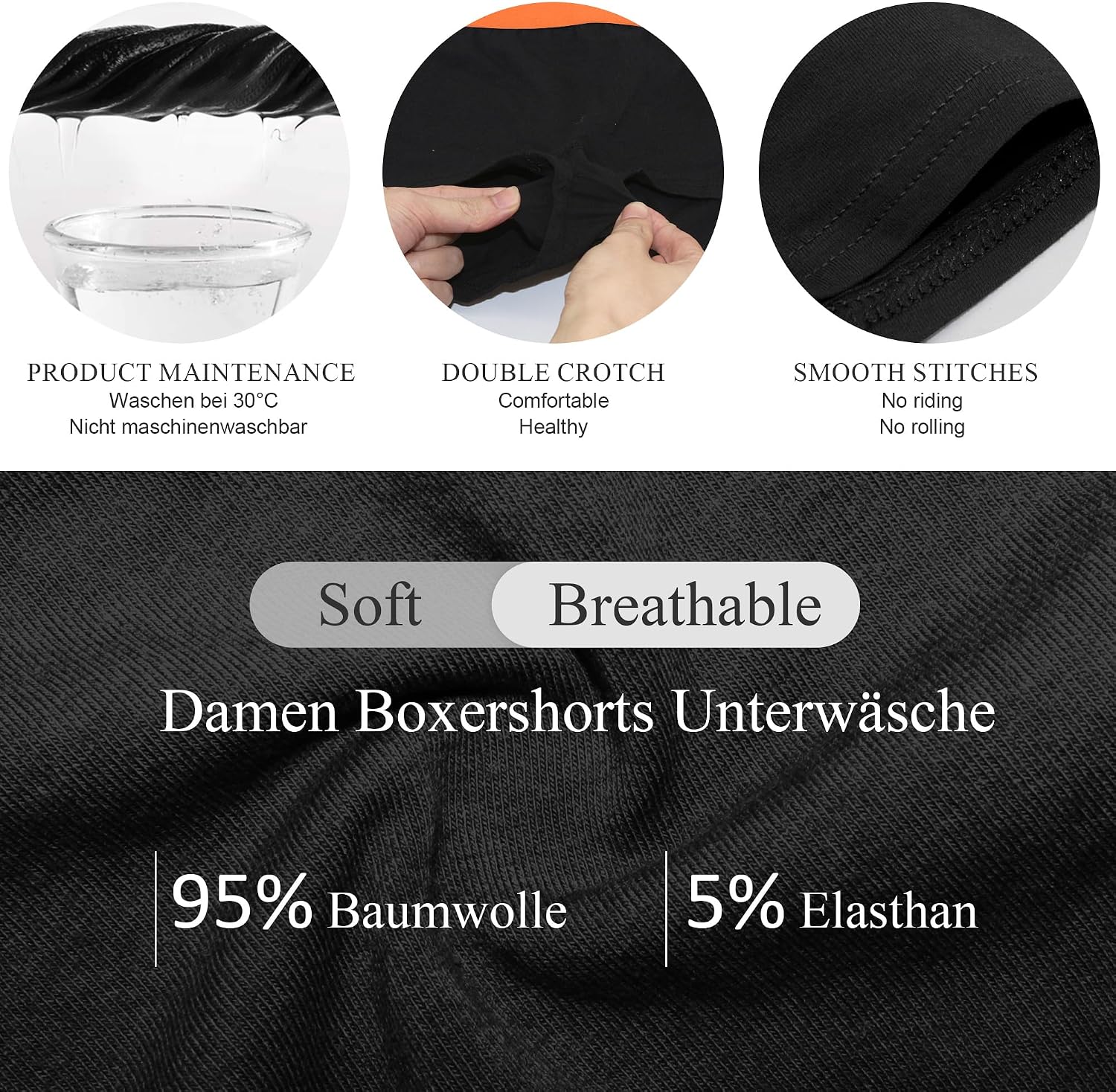 Detalle de Libella Damen Panties im 6er Pack – Hipsters/Boxershorts aus Baumwolle mit soft-dehnbarem Bund (3429)