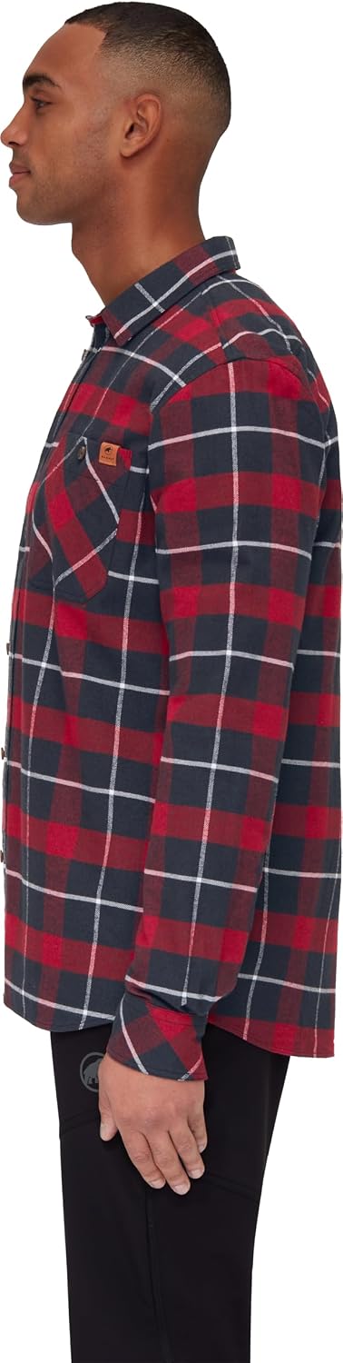 Detalle de Mammut Alvra Longsleeve Shirt Men: camicia in flanella a quadretti, asciugatura rapida