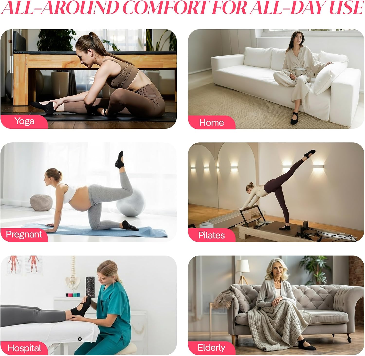 Detalle 2 de CoolMate Pilates Grip Socks, Cotton-Polyester Blend