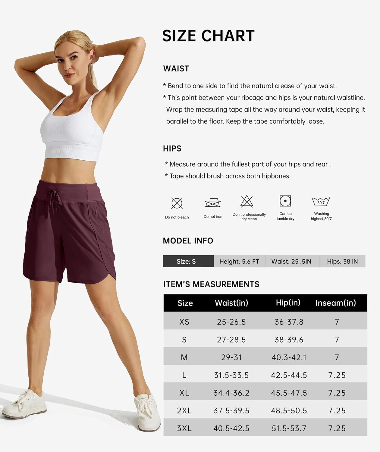 Thumbnail 6 de WILLIT Damen Shorts Sporthose Kurz High Waist – Schnelltrocknend, 3 Reißverschlusstaschen, 7"-Inseam