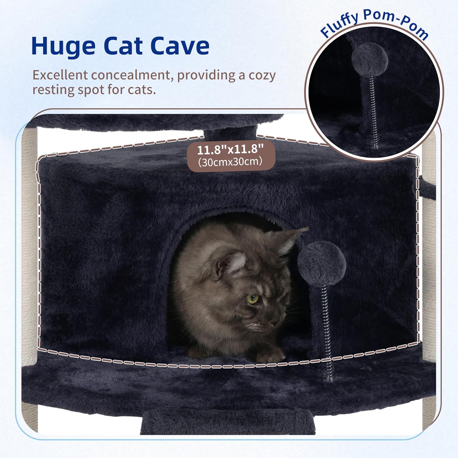 Detalle 2 de Gitelsnour GCT025G krabpaal voor binnenkatten met sisal en kattenhuis