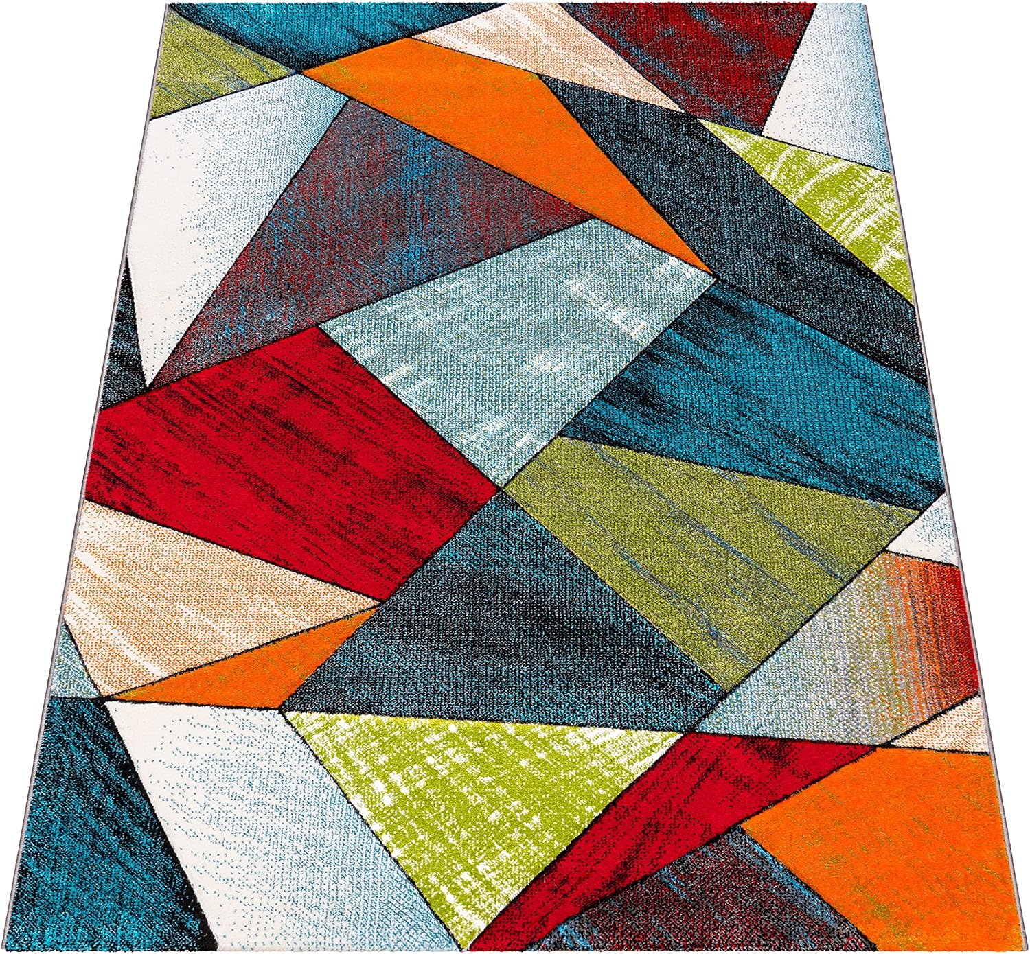 Detalle de Paco Home Kurzflor-Teppich 160x230 cm mit 3D-Optik und karierten Mustern für Wohnzimmer & Kinderzimmer