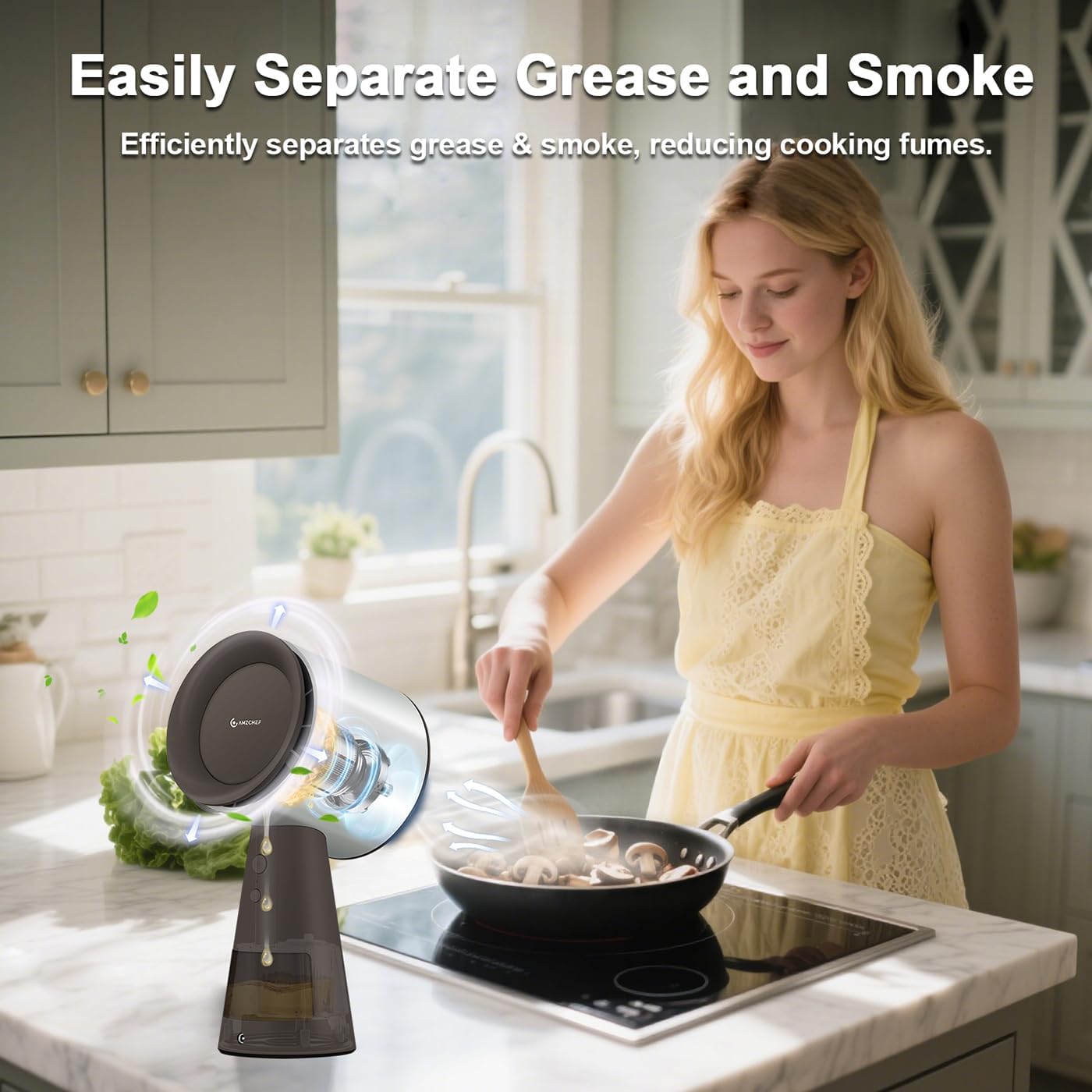 Thumbnail 1 de AMZCHEF Portable Range Hood, 3-Speed Fan with Light and 3-Stage Filtration
