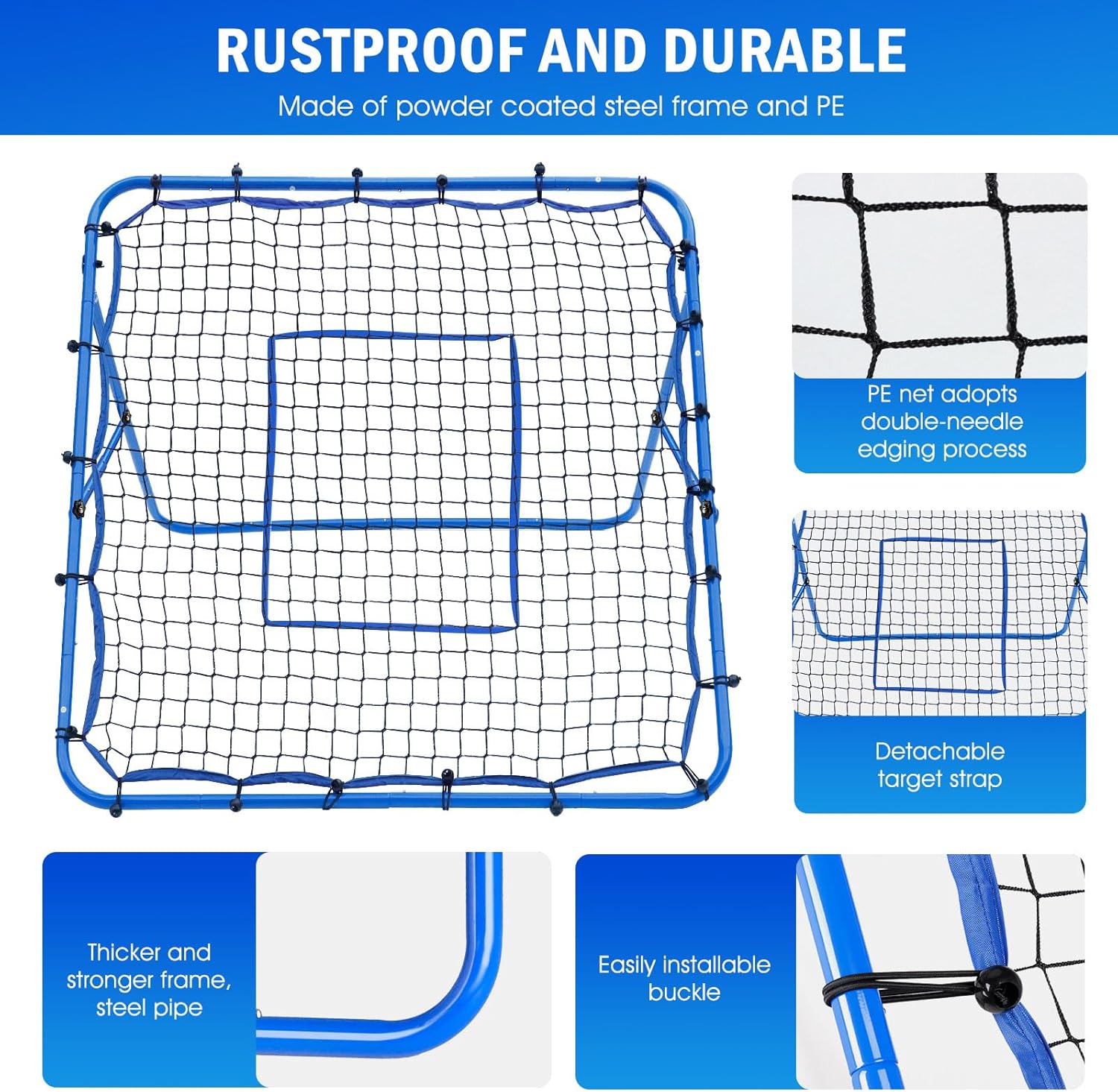Thumbnail 6 de Winthai 4x4FT Multi-Sport Volleyball Baseball Rebounder Net with Quick Adjustments