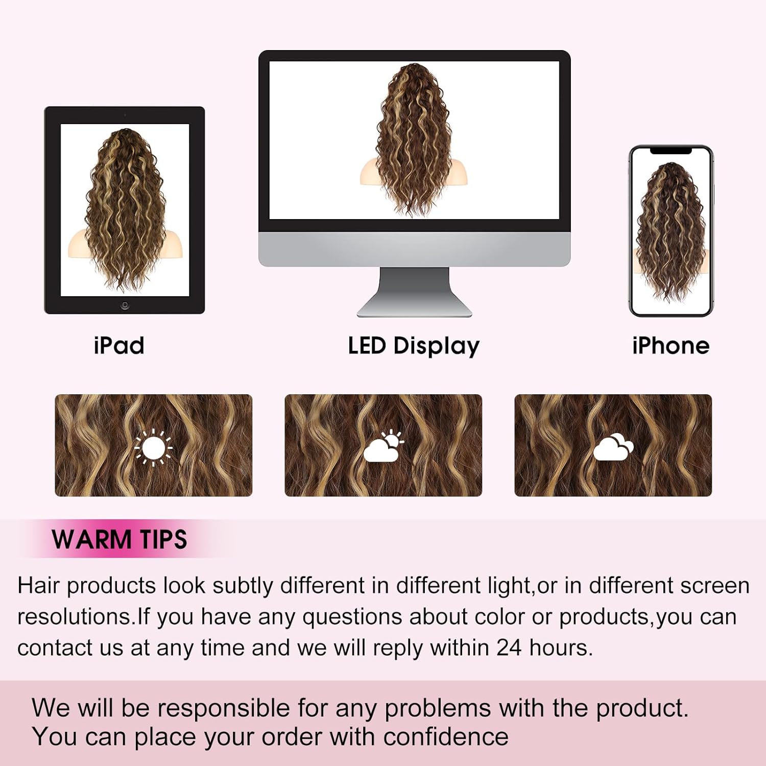 Detalle de RONTAYA Extension cheveux naturel à clip : postiche ondulé multicouches 46 cm