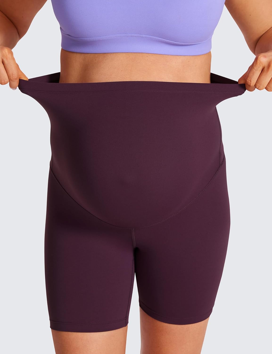 Detalle de CRZ YOGA Women's Butterluxe Maternity Shorts Over The Belly
