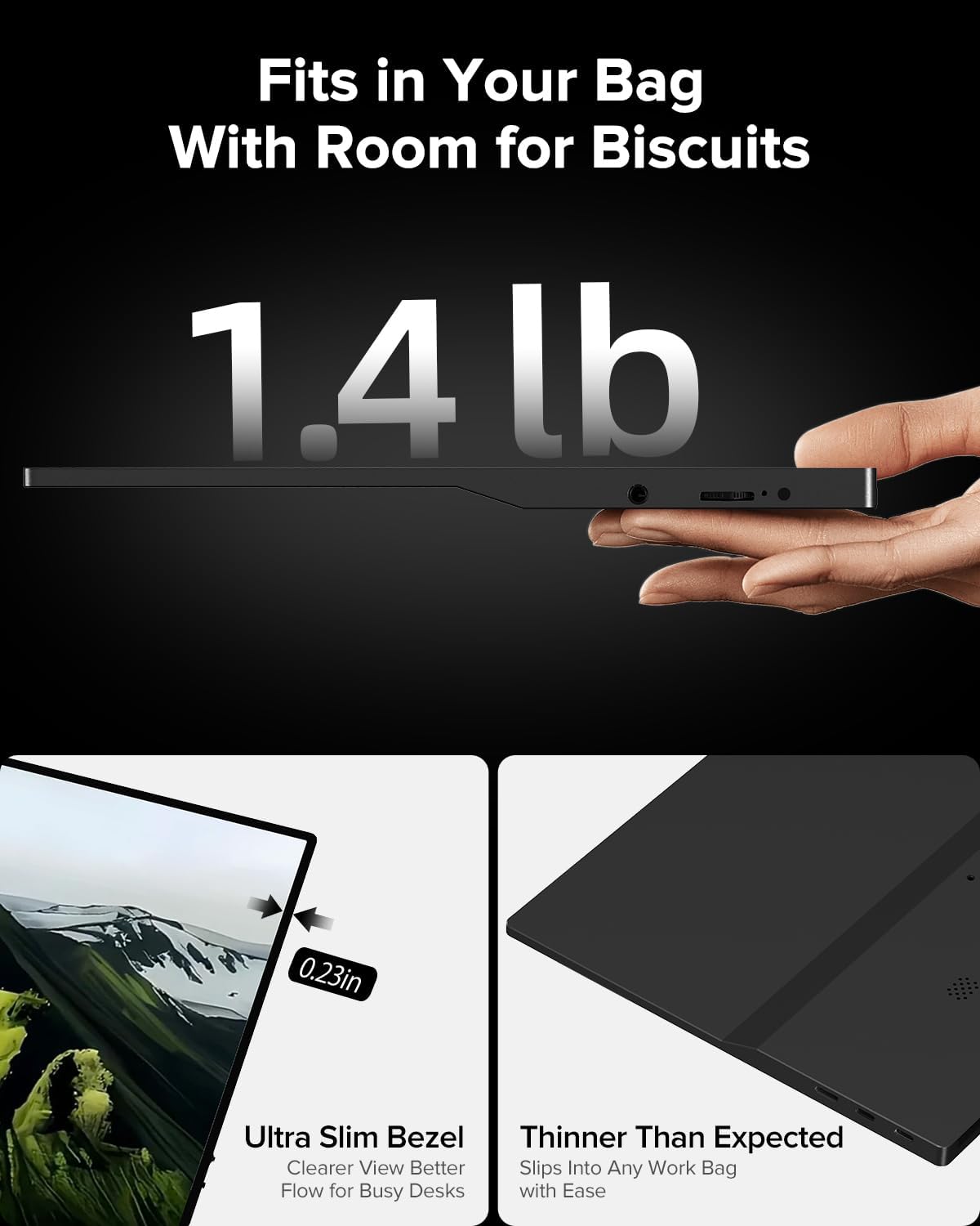 Thumbnail 3 de EVICIV Portable Monitor Touchscreen 15.6” (IPS, 1080P, 10-Point Touch) with Case & VESA