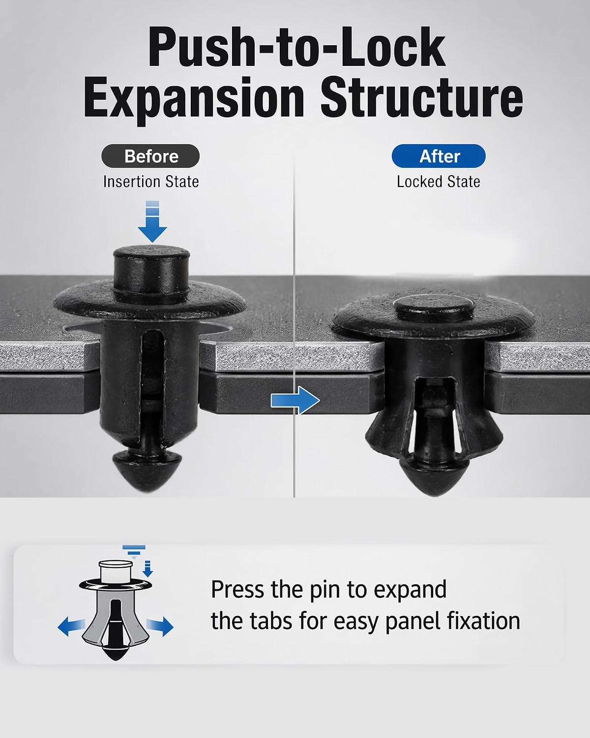 Detalle 2 de Tailgate Molding Rivet Retainer Clips, 7 mm