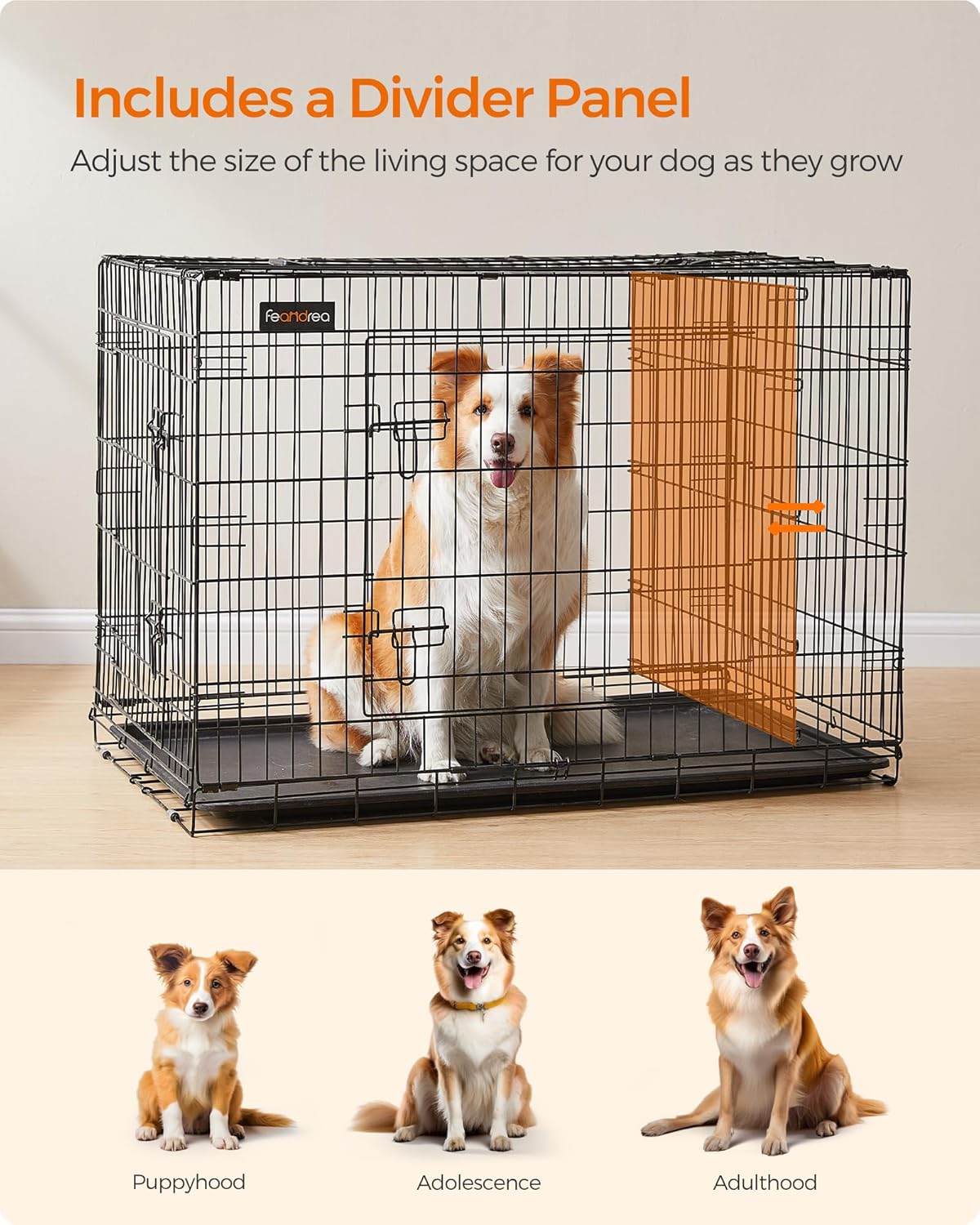 Thumbnail 2 de Feandrea PPD42BK Gabbia per Cani 107x70x77,5 cm