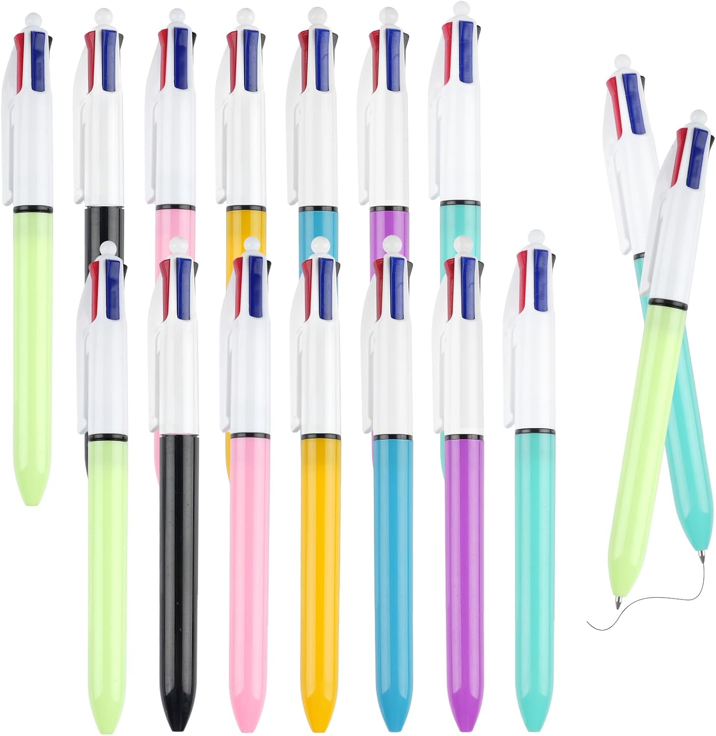 Detalle de Maxmoc 4 Colour Pen: 14‑Pack Multicolour Retractable 4‑in‑1 Ballpoint Set