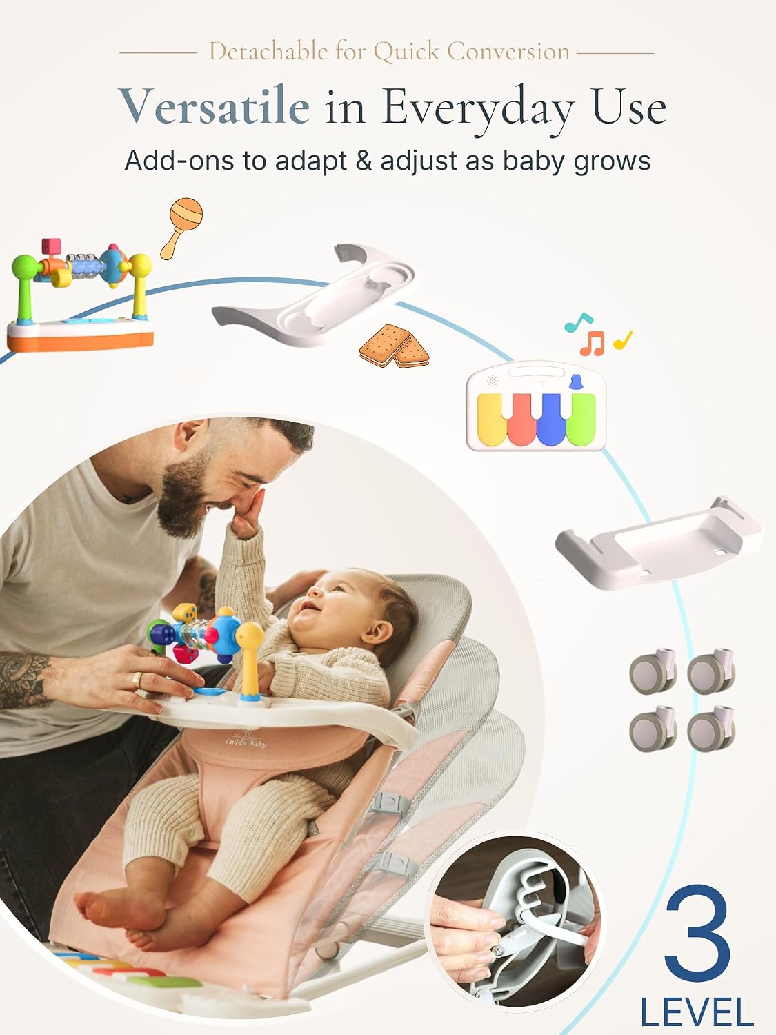 Detalle 1 de Cuddo Baby Bouncer 4-in-1