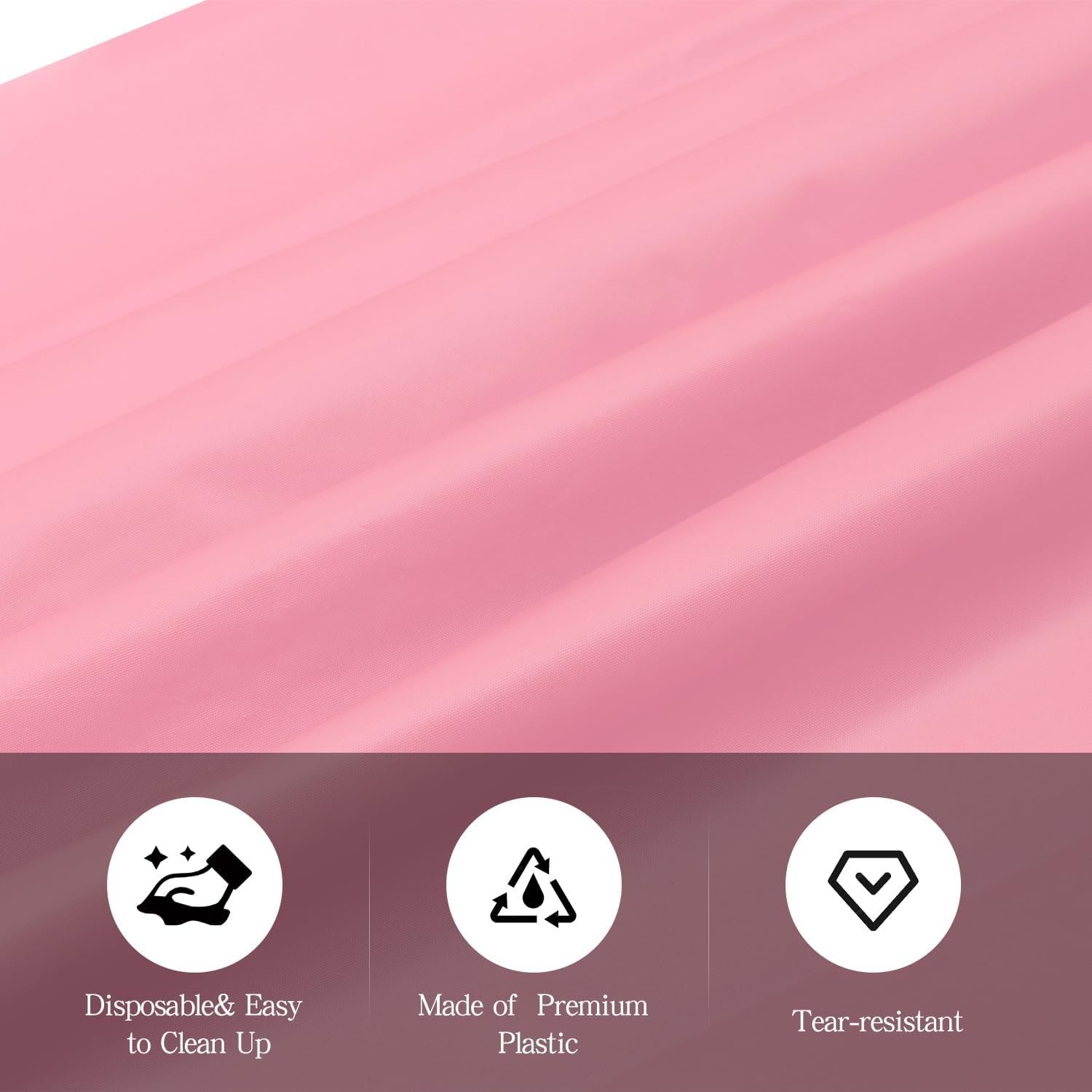 Thumbnail 3 de Tujol Pink 6 Pack Plastic Table Cloth 54" x 108