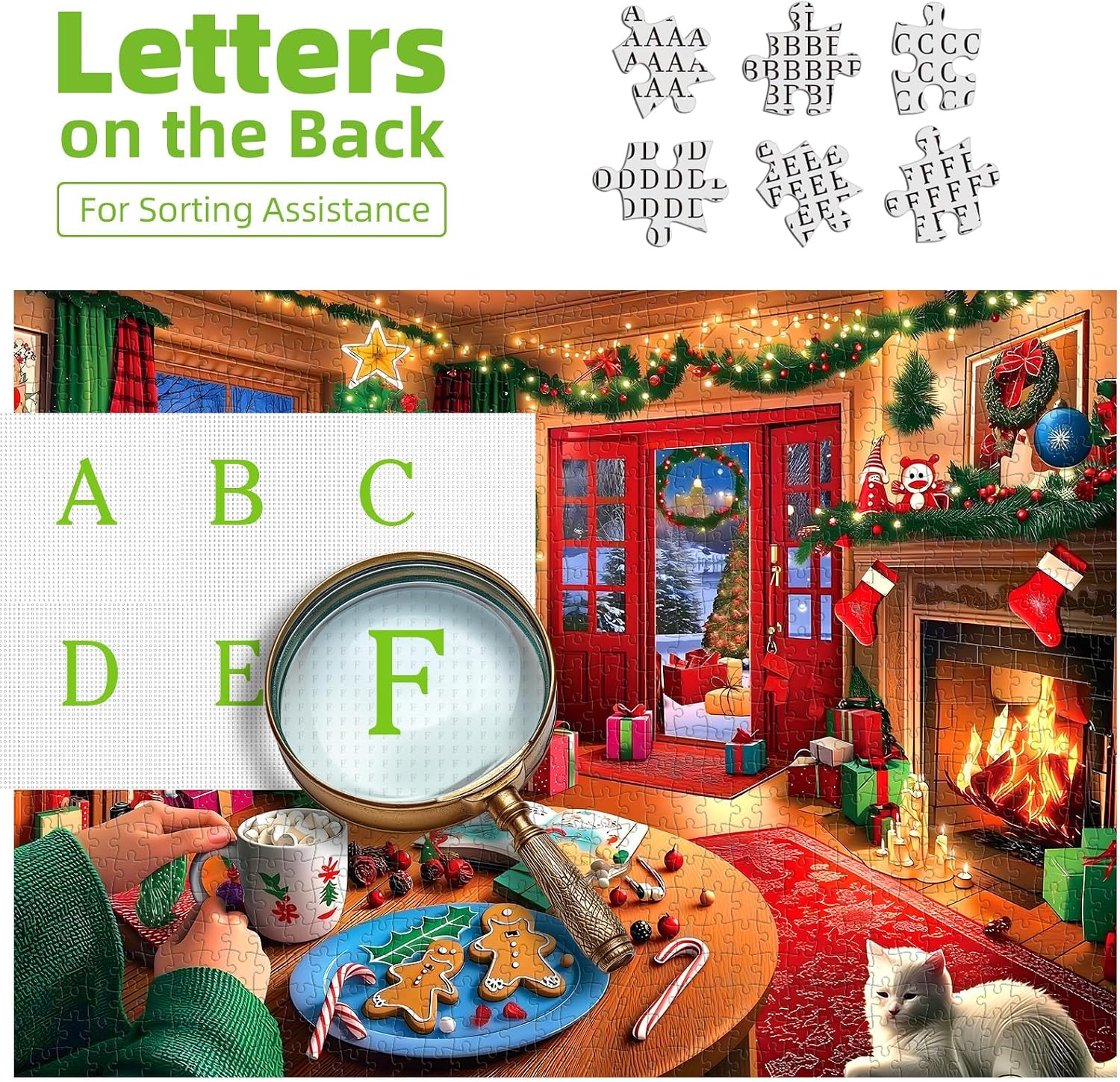 Detalle de Blueforest BFJIUJIU-01099 1000-Piece Christmas Cottage Jigsaw Puzzle