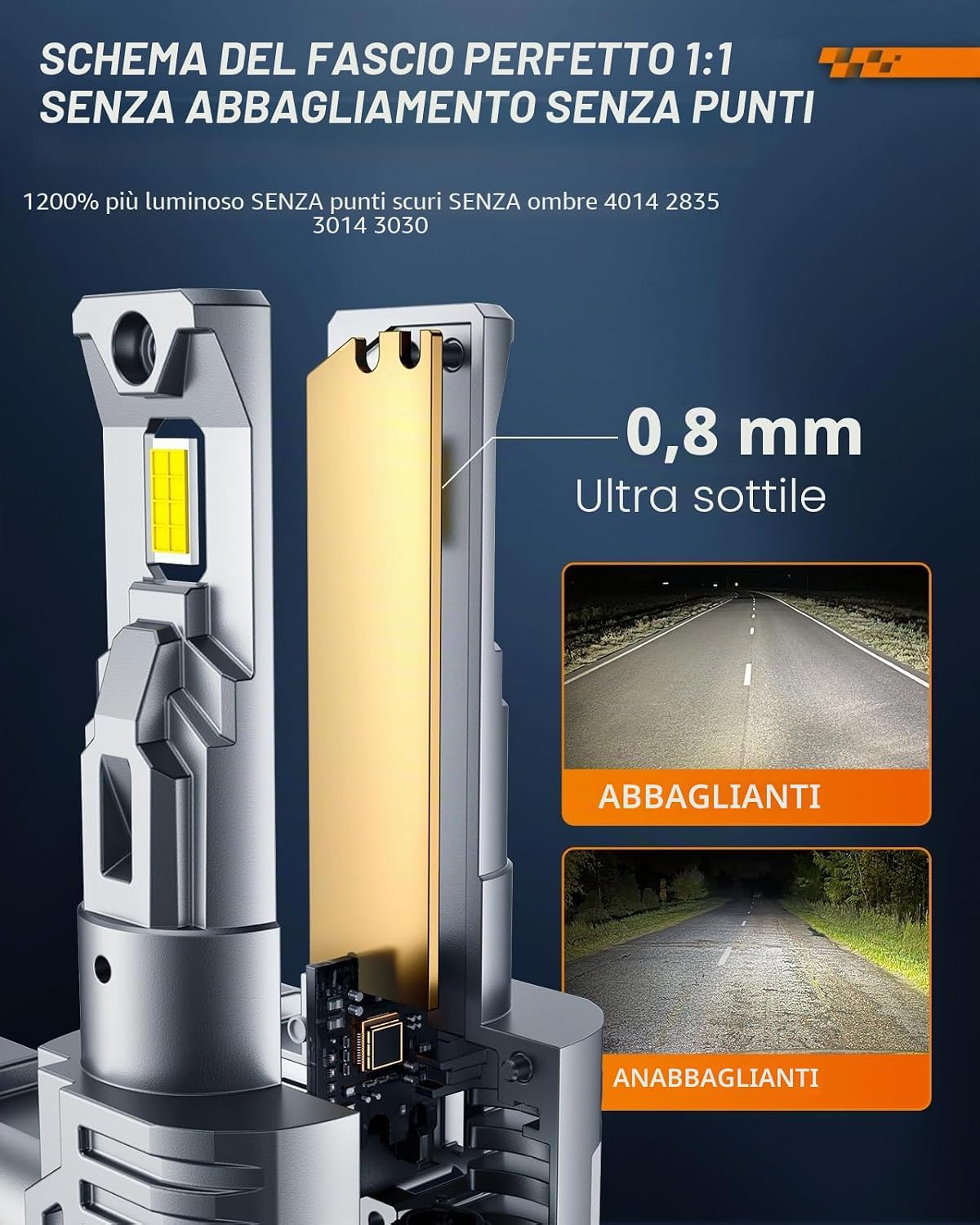 Detalle de SEALIGHT 9012 HIR2 LED, 6500K bianco freddo (confezione da 2) Plug-N-Play