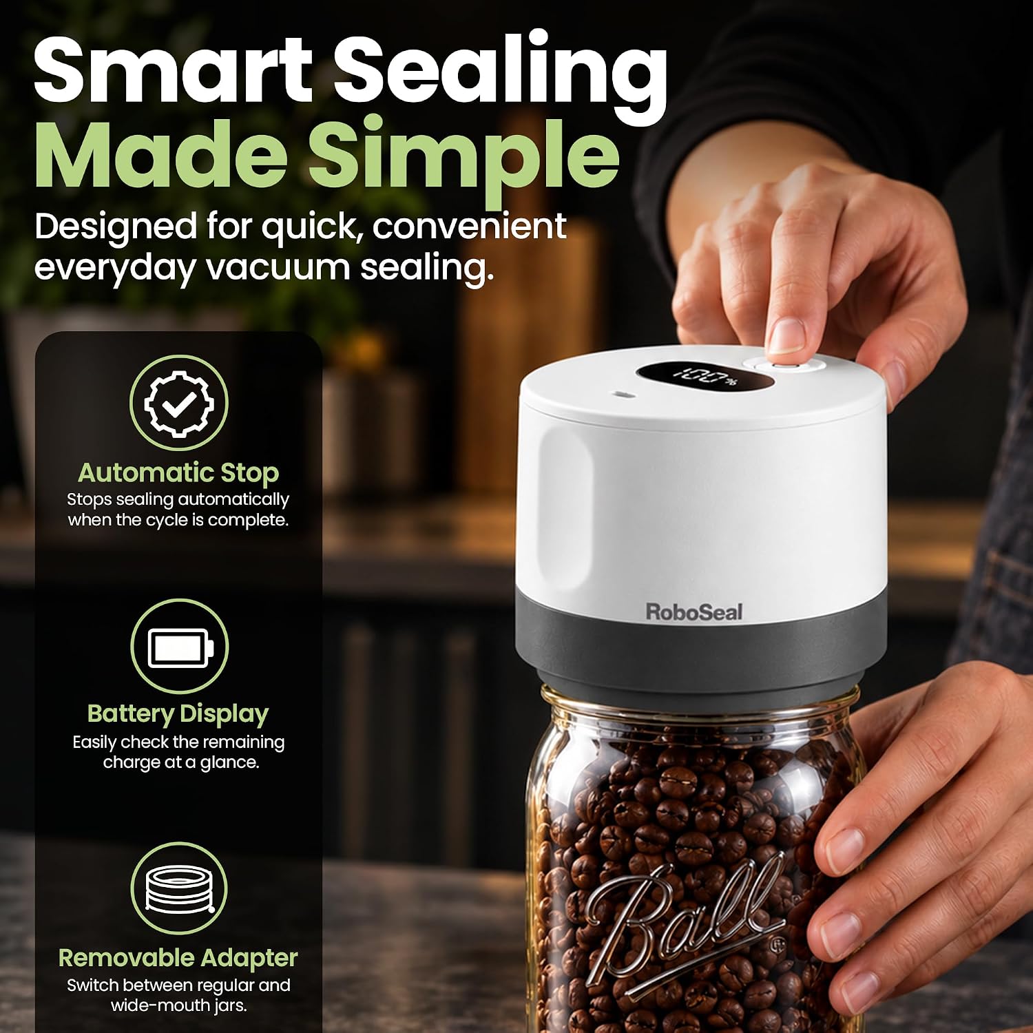 Thumbnail 6 de RoboSeal Electric Mason Jar Vacuum Sealer, 50 Lids