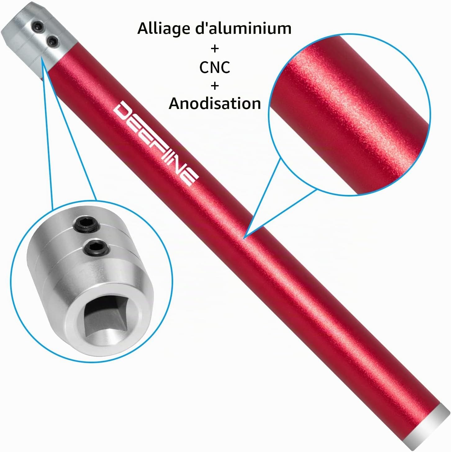 Detalle 2 de DEEFIINE houtdraaigereedschap met verwisselbare aluminium handgrepen voor 10 mm