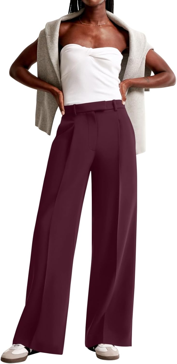 Thumbnail 5 de NIMIN Women's Wide-Leg Work Pants, High-Waisted Palazzo Trousers with Pockets