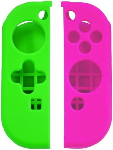 Detalle de アンサー ANS-SW154GP Switch Joy-Con用シリコンプロテクト Plus グリーン&ピンク